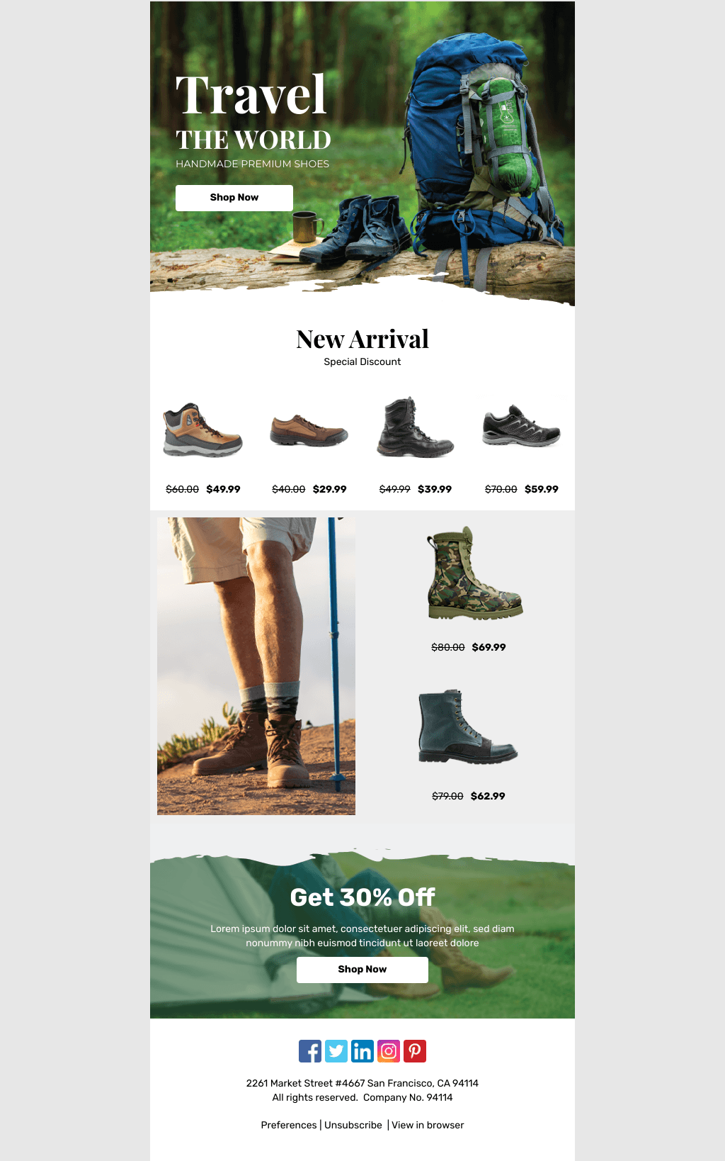 Laravel Mail Template - Hiking Boots Discount 