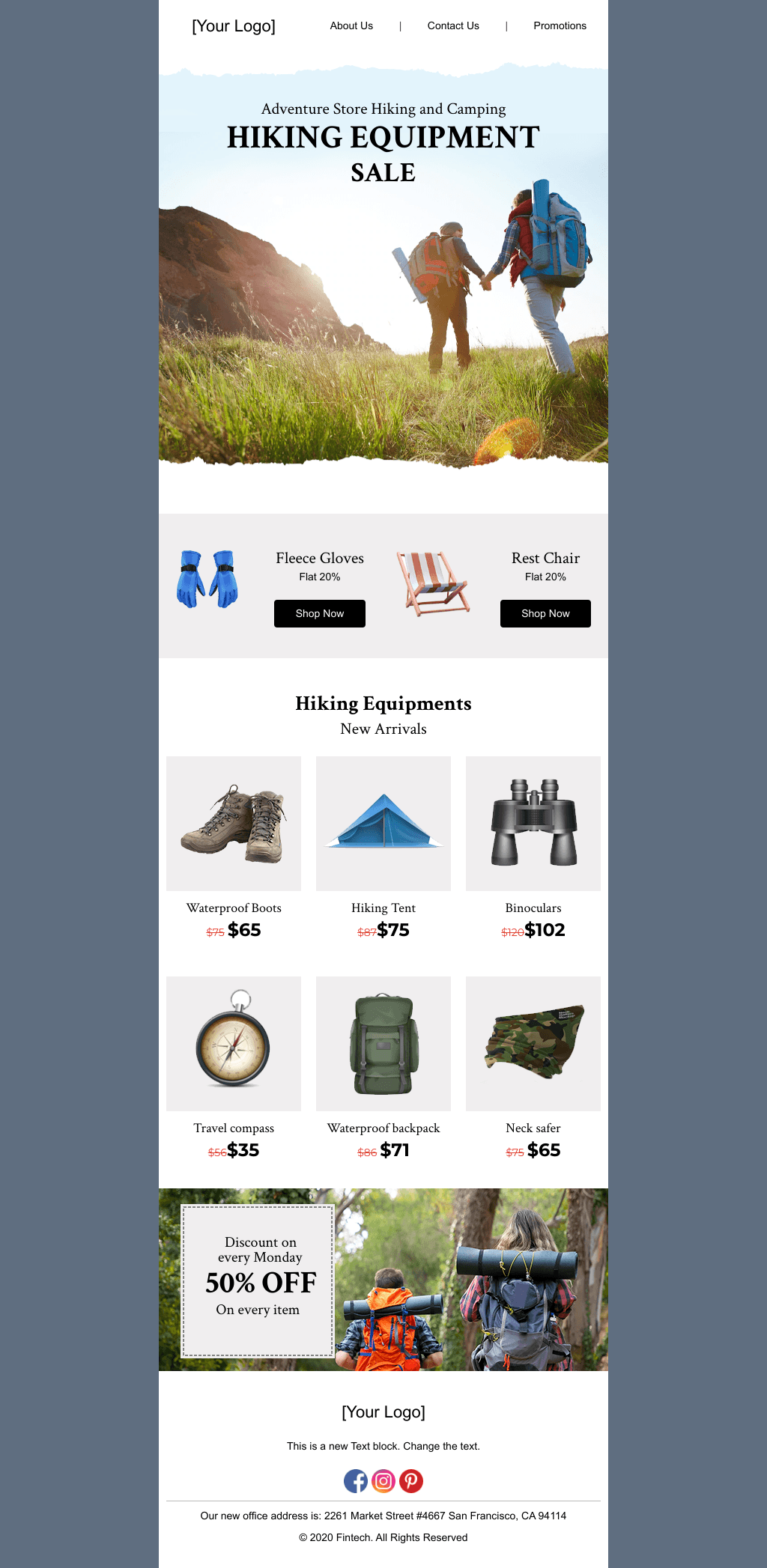 Laravel Mail Template - Hiking Equipment Sale