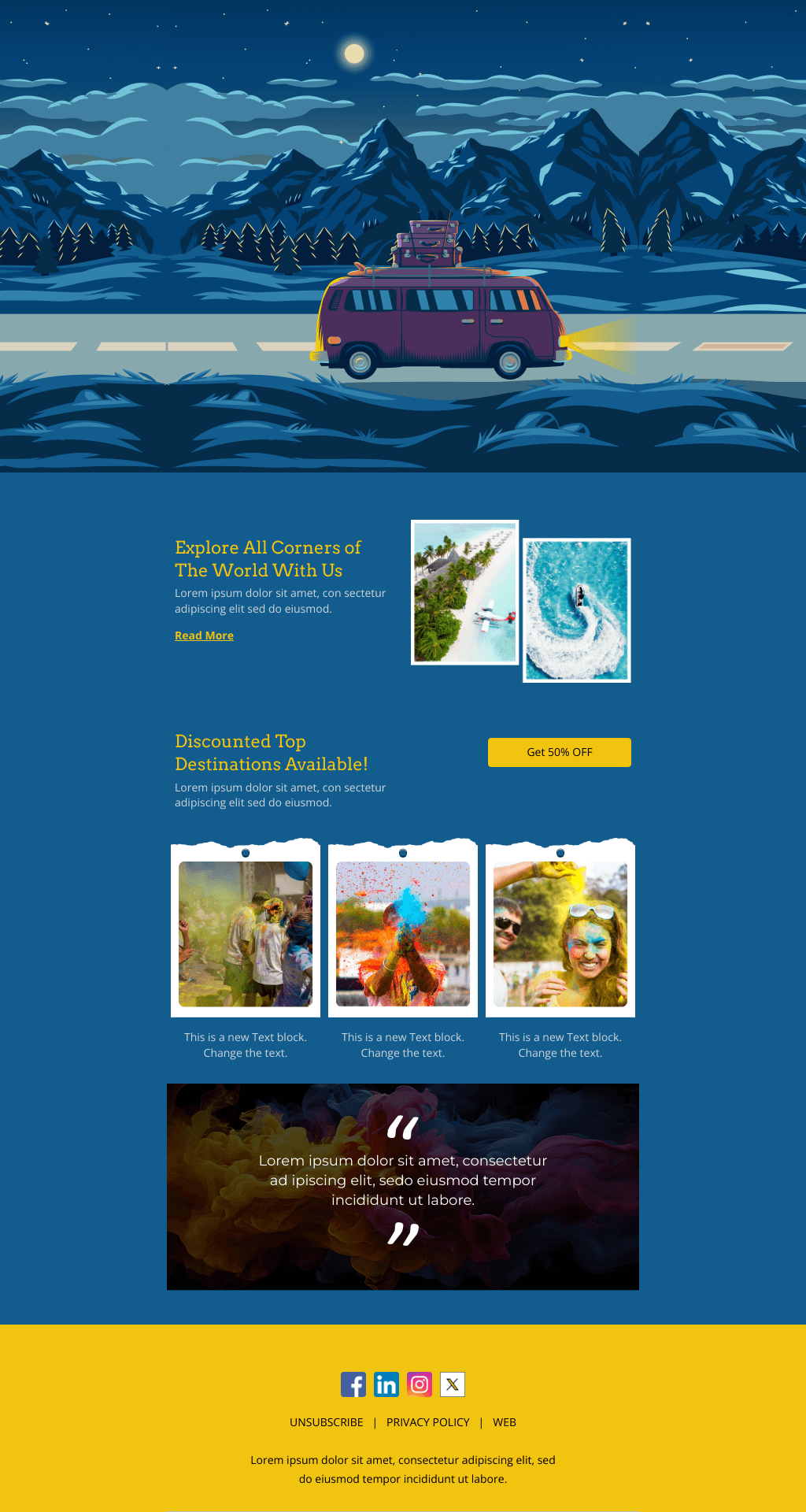 Laravel Mail Template - Holi Travel Discounts