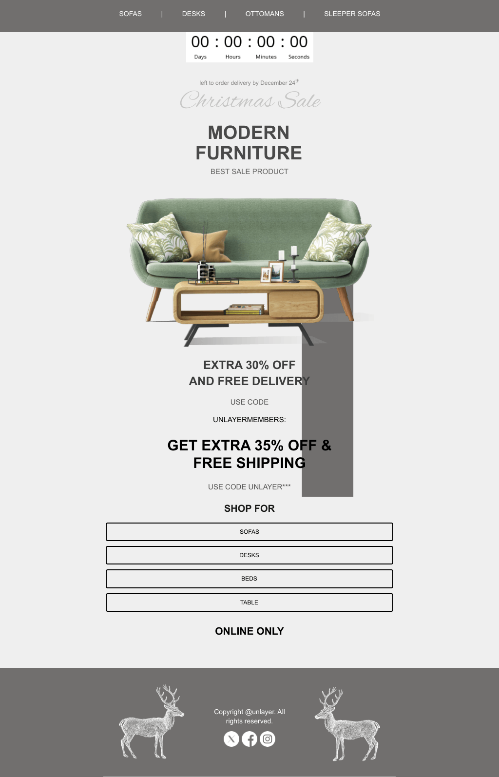 Laravel Mail Template - Holiday Discounts