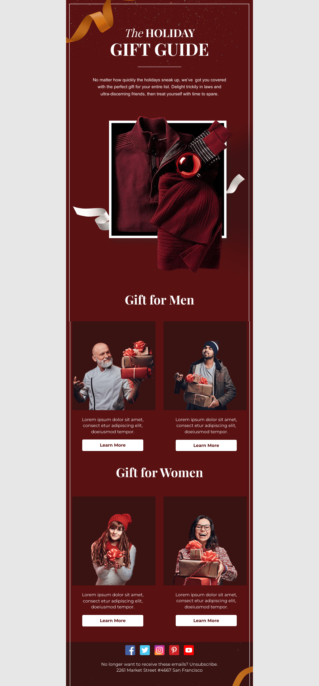Laravel Mail Template - Holiday Gift Guide