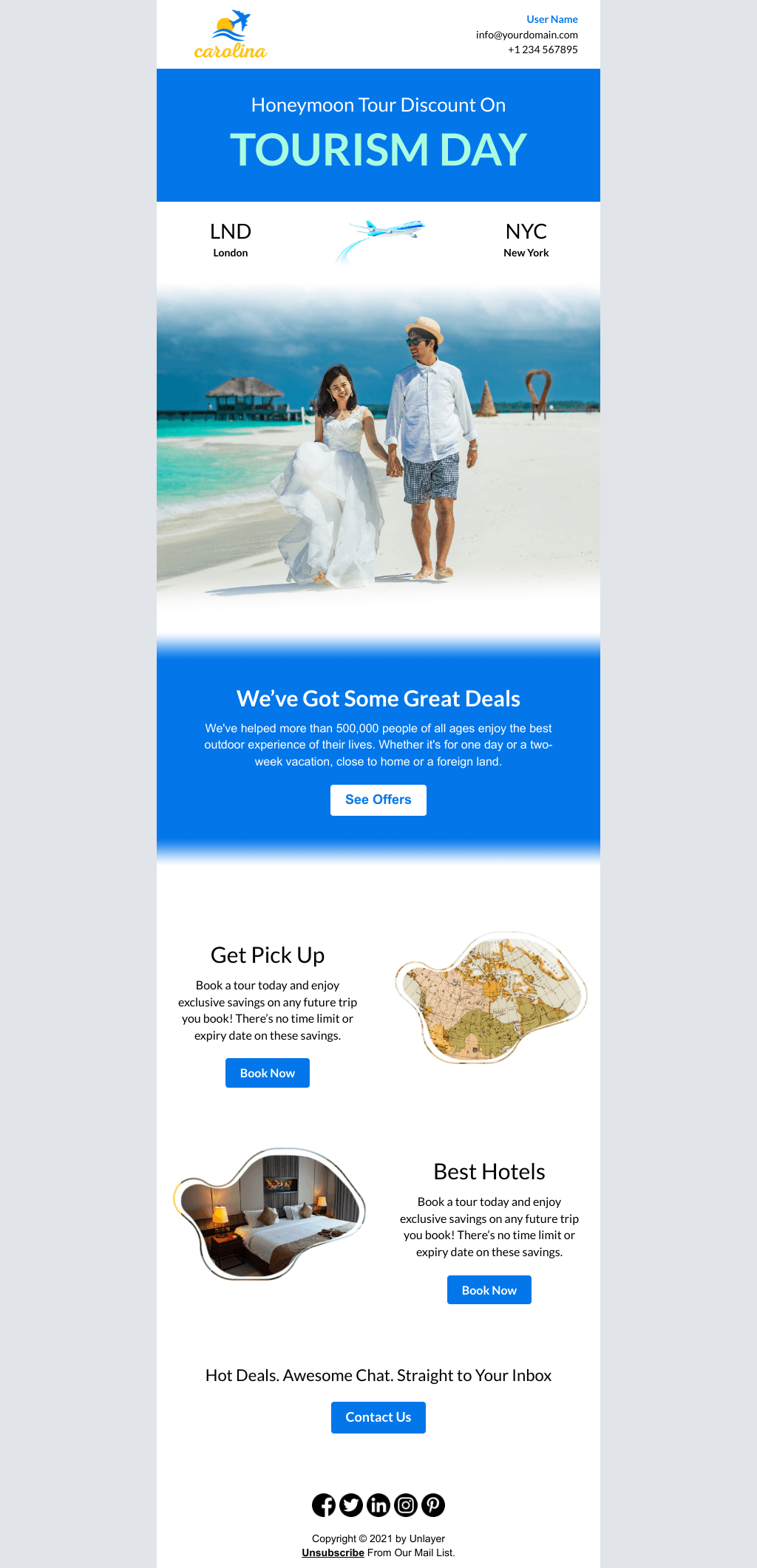 Laravel Mail Template - Honeymoon Tour Discount On Tourism Day