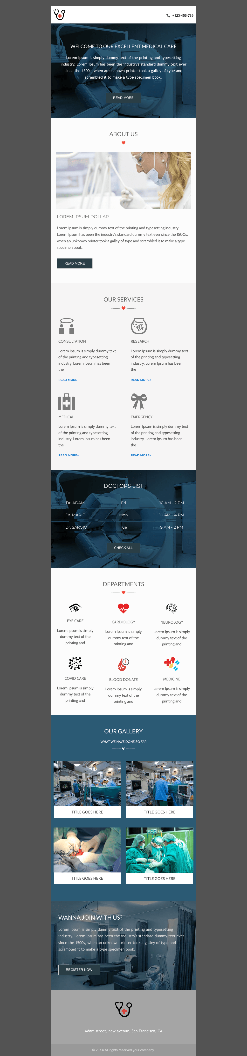 Laravel Mail Template - Hospital Medical Care 