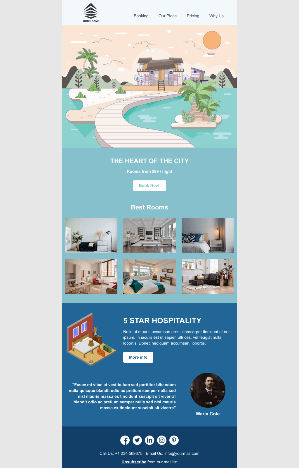 Laravel Mail Template - Hotel Advance Booking