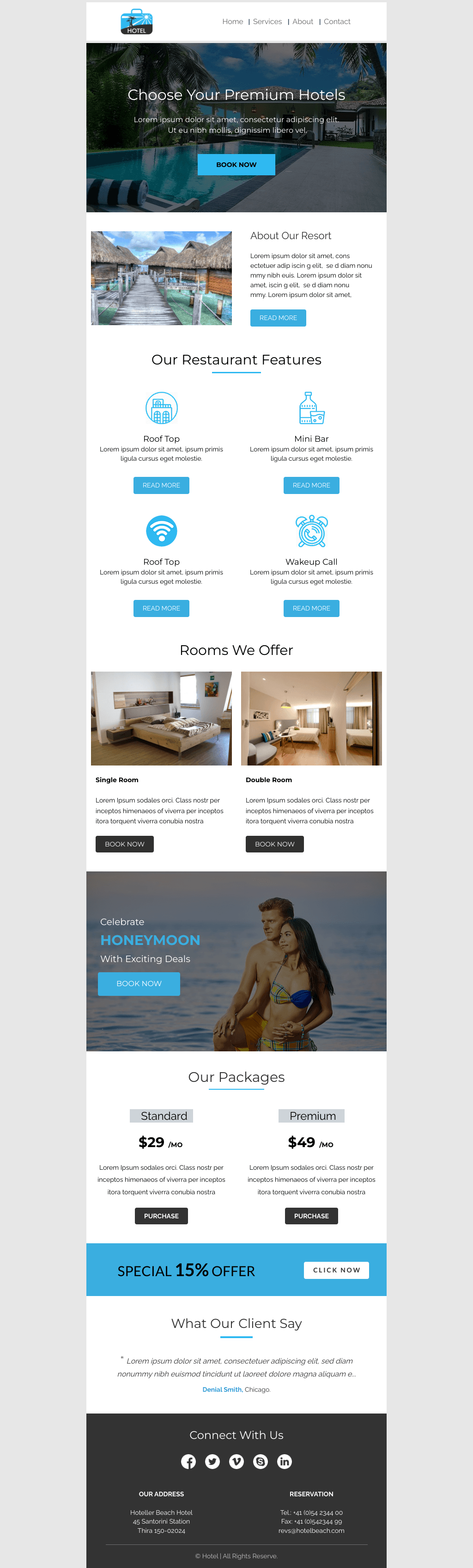 Laravel Mail Template - Hotel Booking