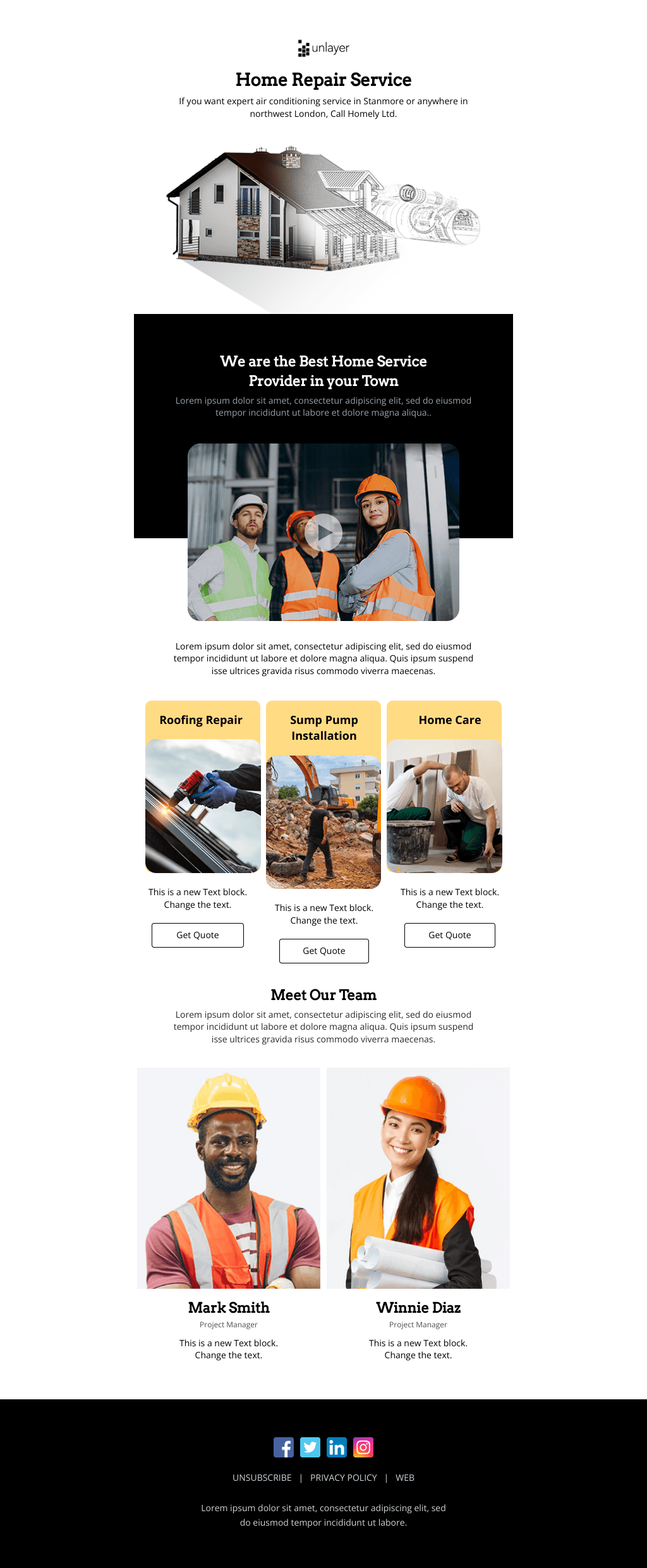 Laravel Mail Template - House Repairing