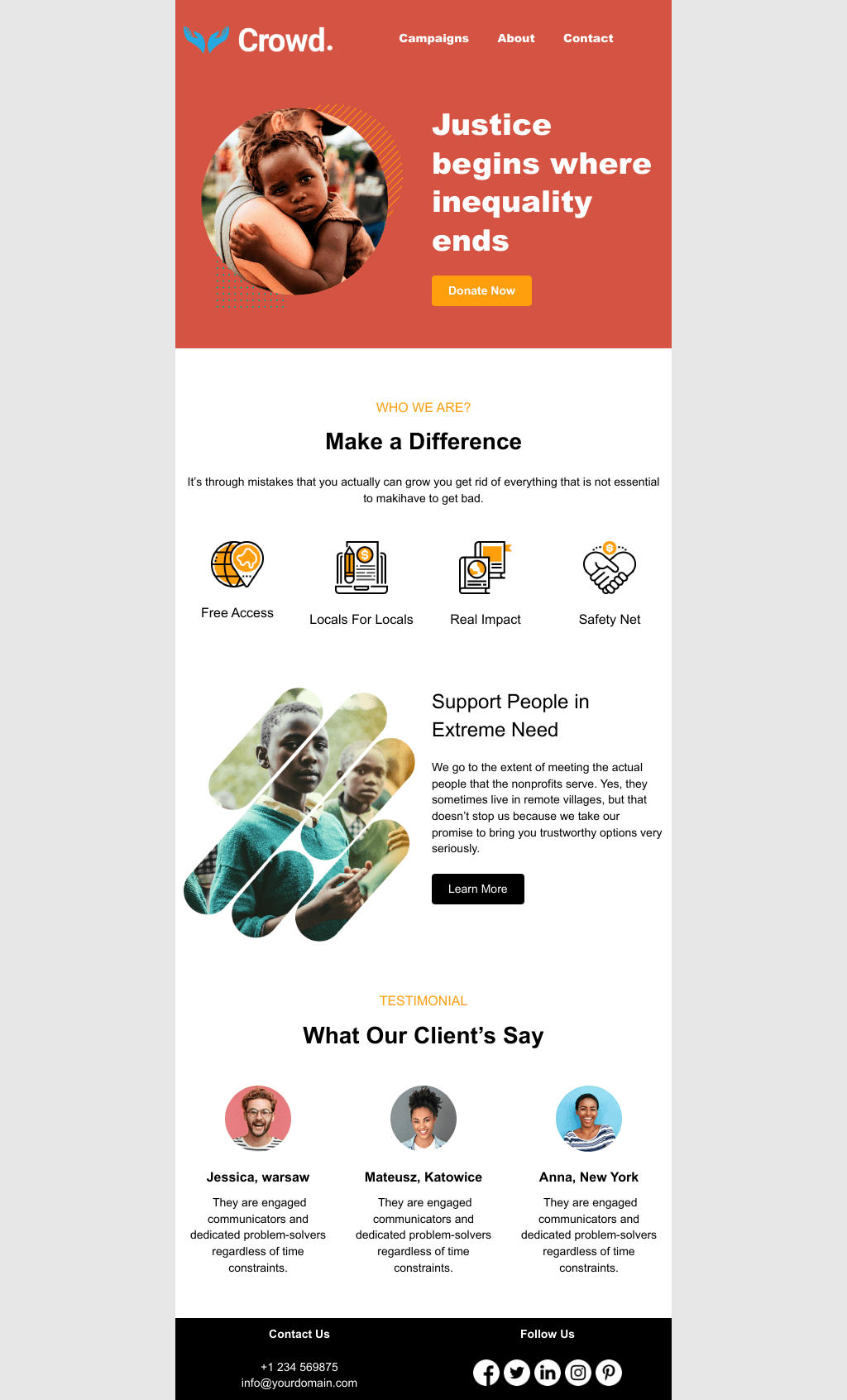 Laravel Mail Template - Human Rights & Charity
