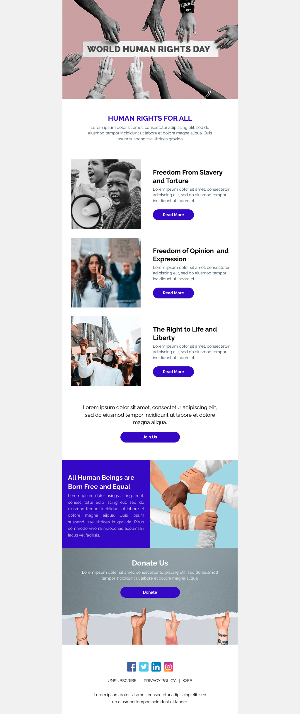 Laravel Mail Template - Human Rights Newsletter 