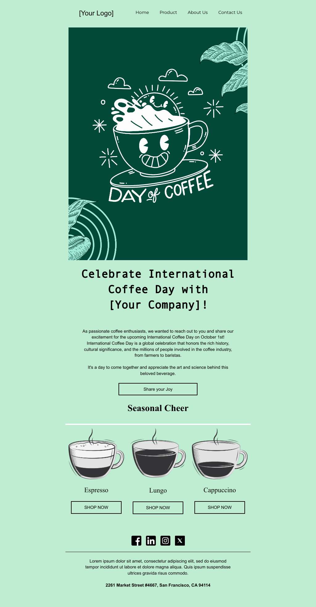 Laravel Mail Template - International Coffee Day