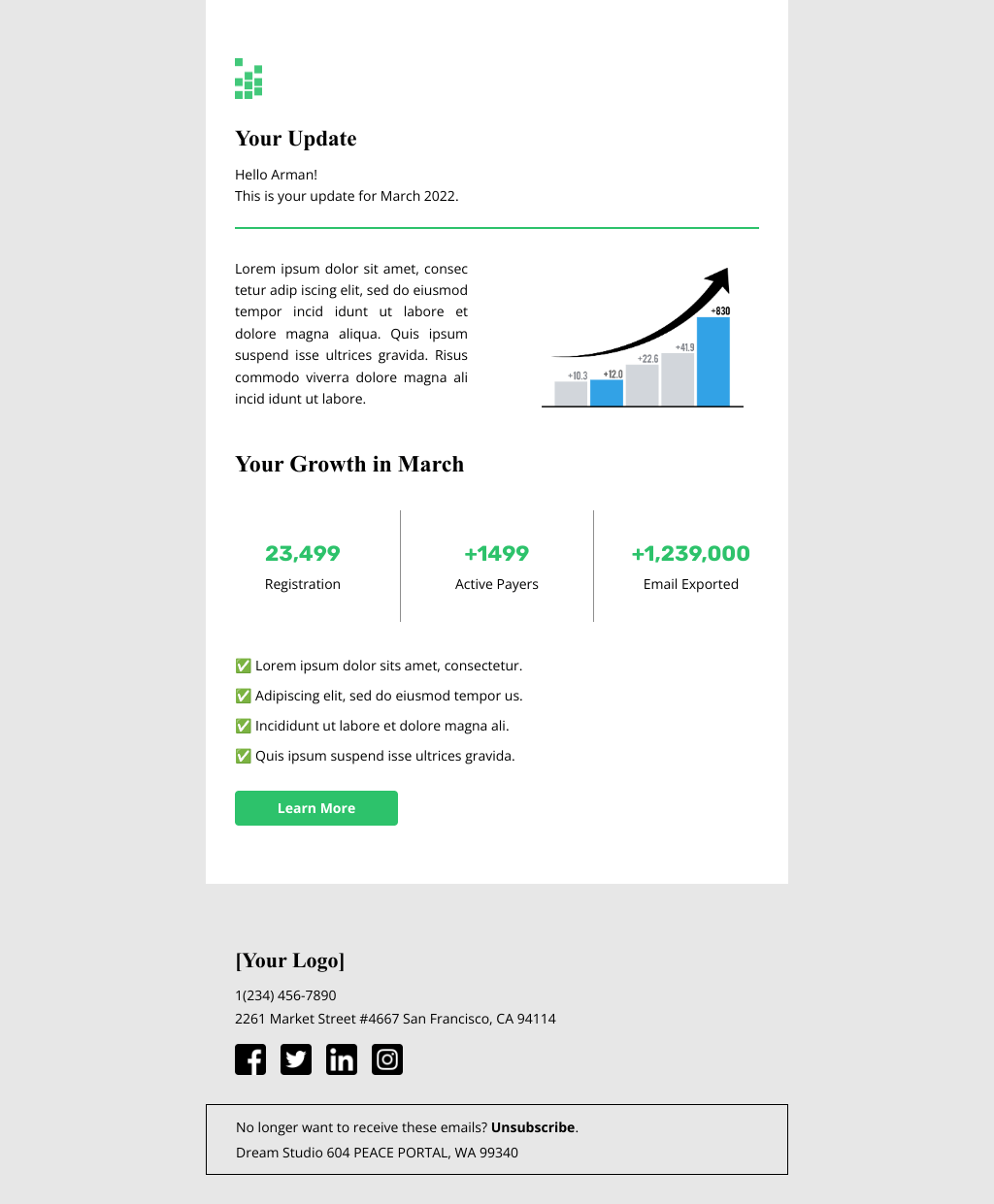 Laravel Mail Template - Investor Update