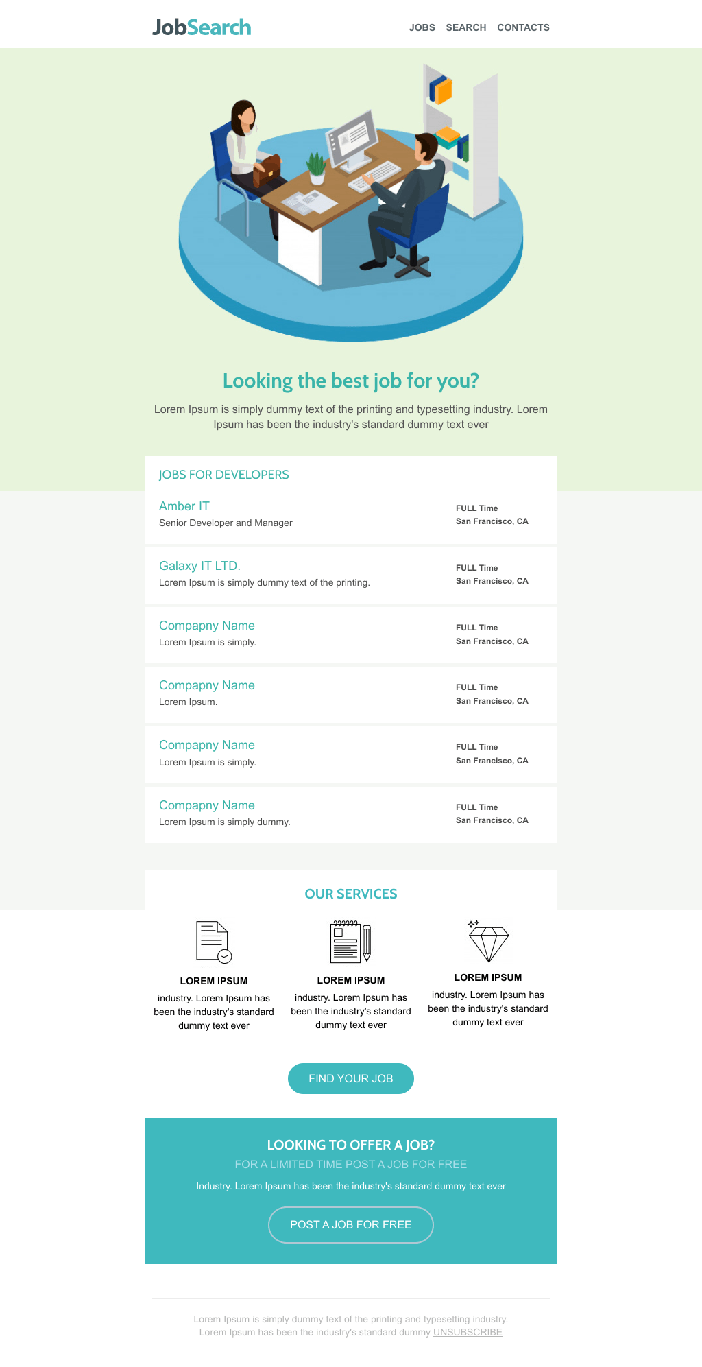 Laravel Mail Template - Job Search