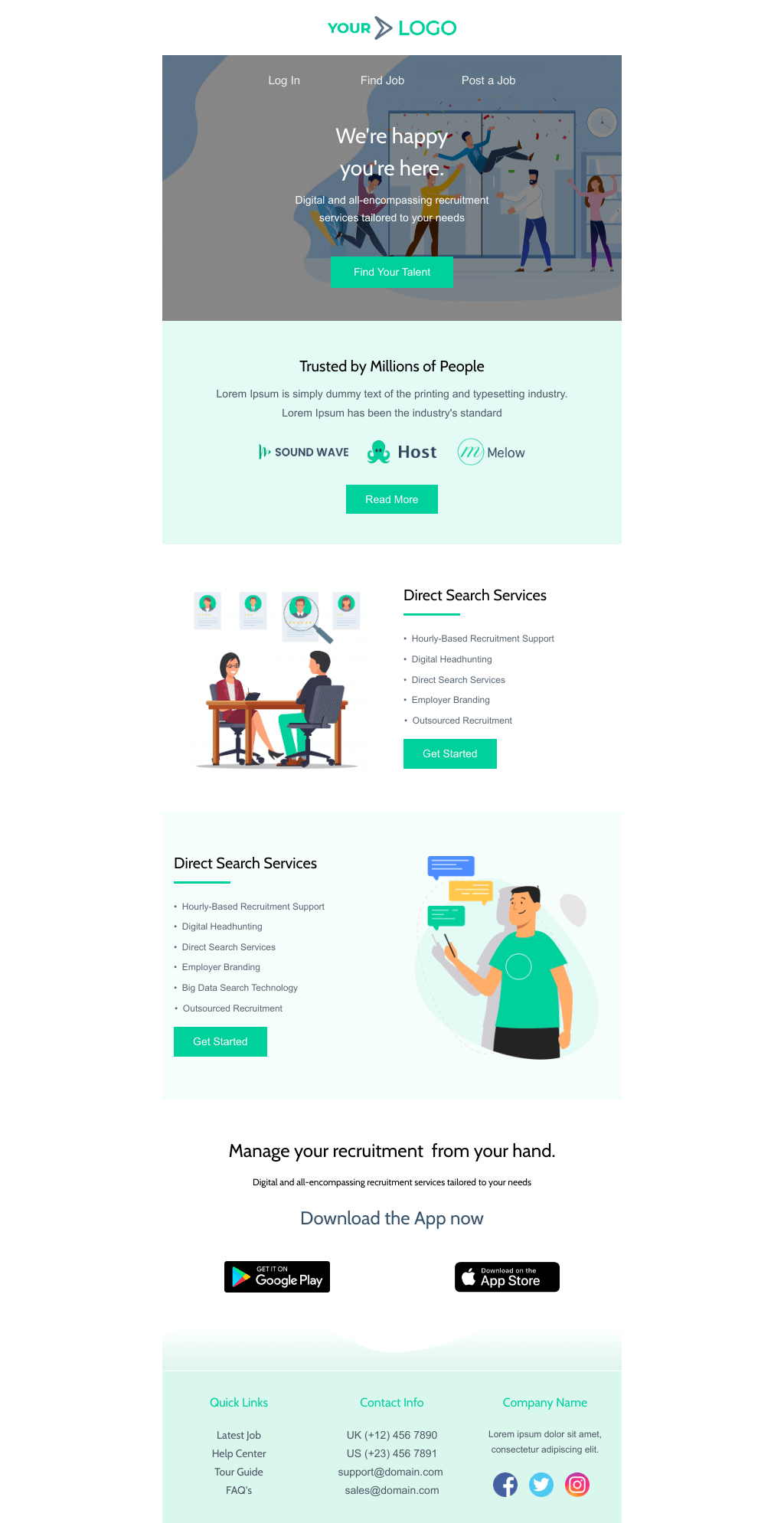 Laravel Mail Template - Job Welcome 