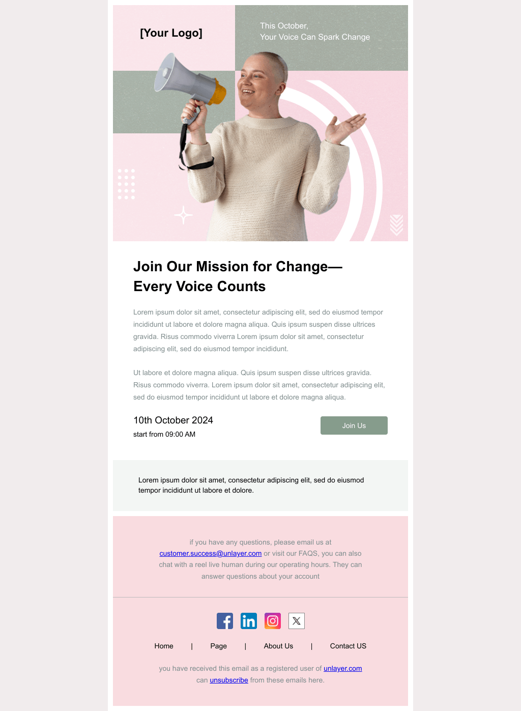 Laravel Mail Template - Join us this October