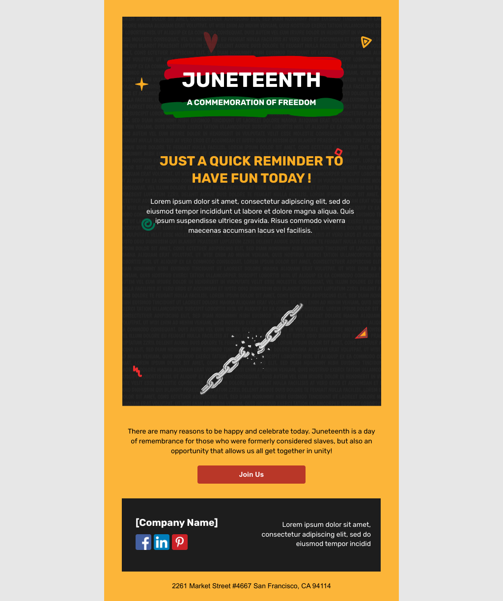 Laravel Mail Template - Juneteenth Announcement