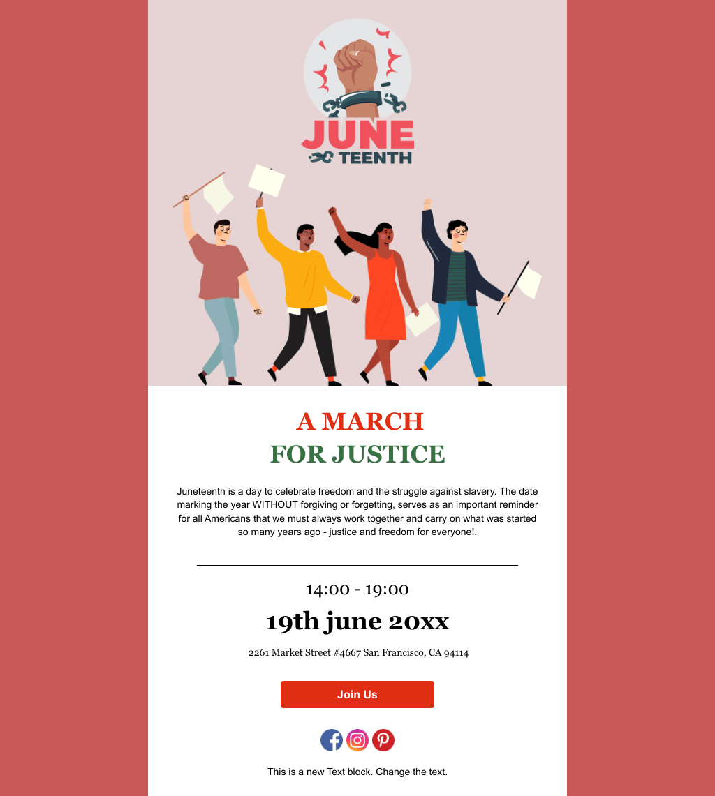 Laravel Mail Template - Juneteenth March Announcement