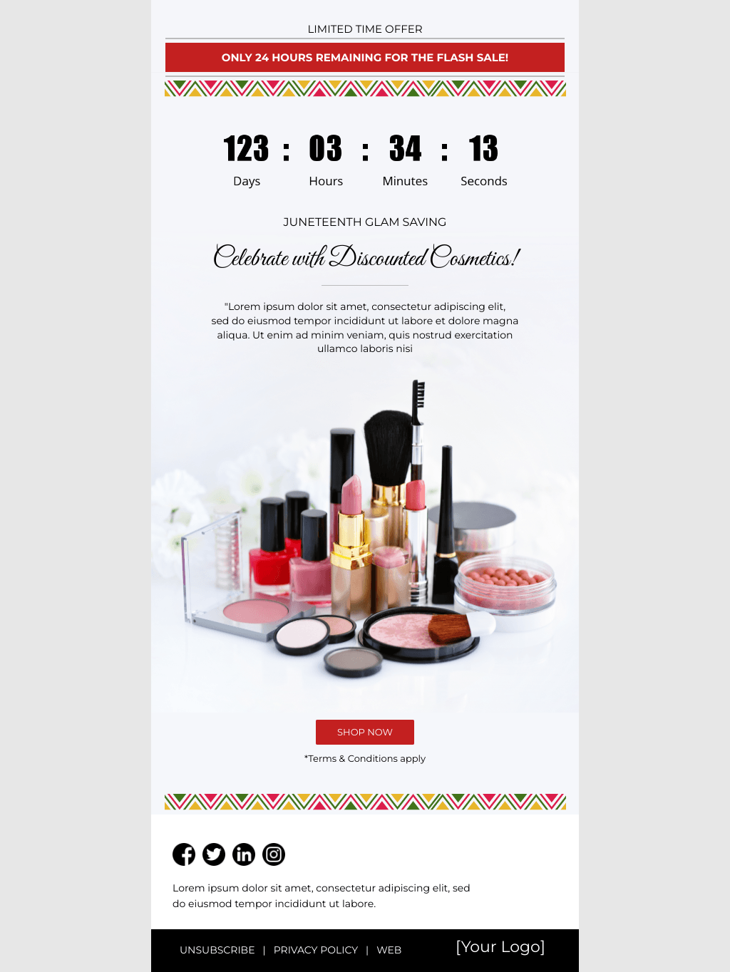 Laravel Mail Template - Juneteenth Sale on Cosmetic