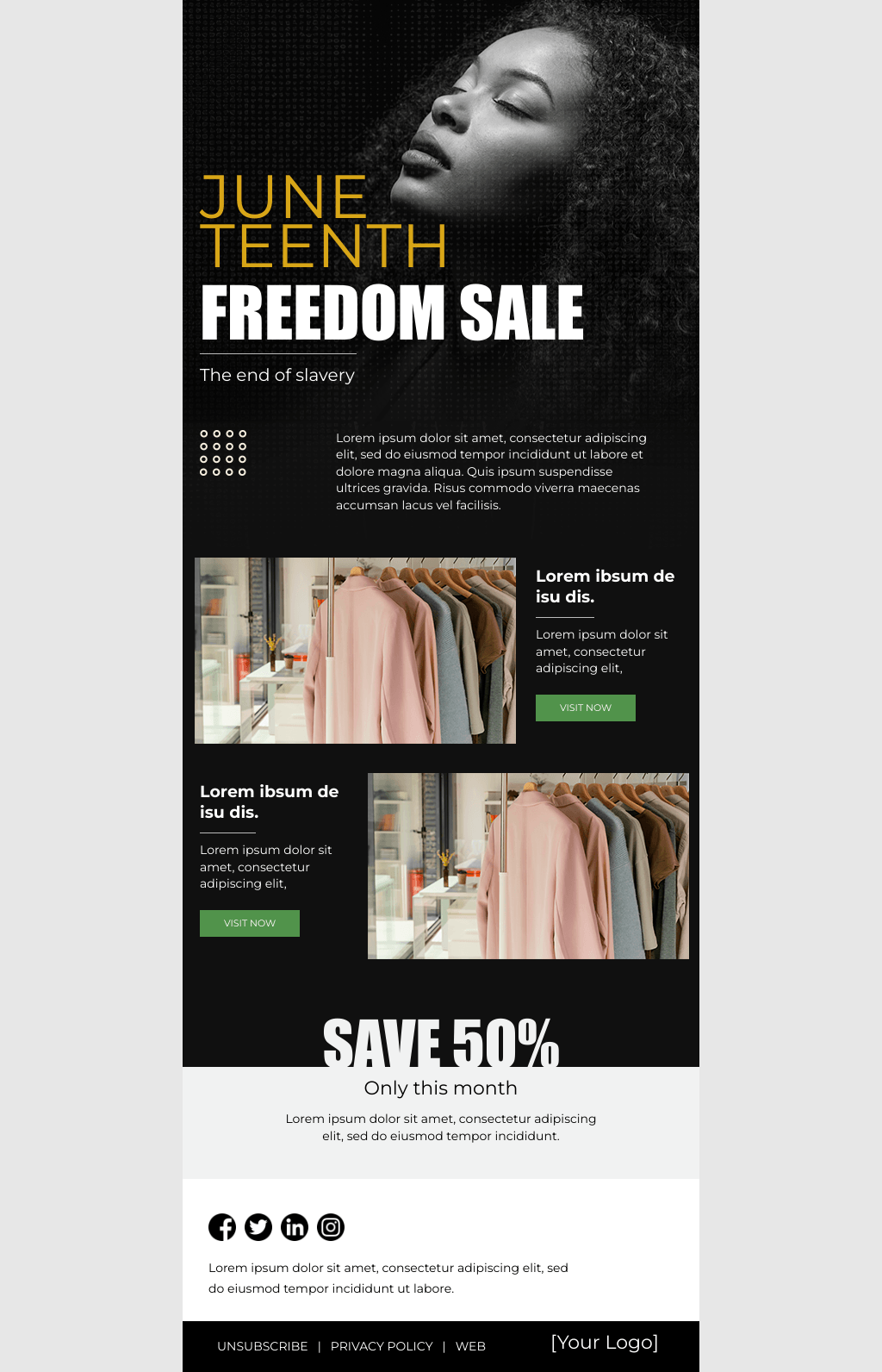 Laravel Mail Template - Juneteenth Sale