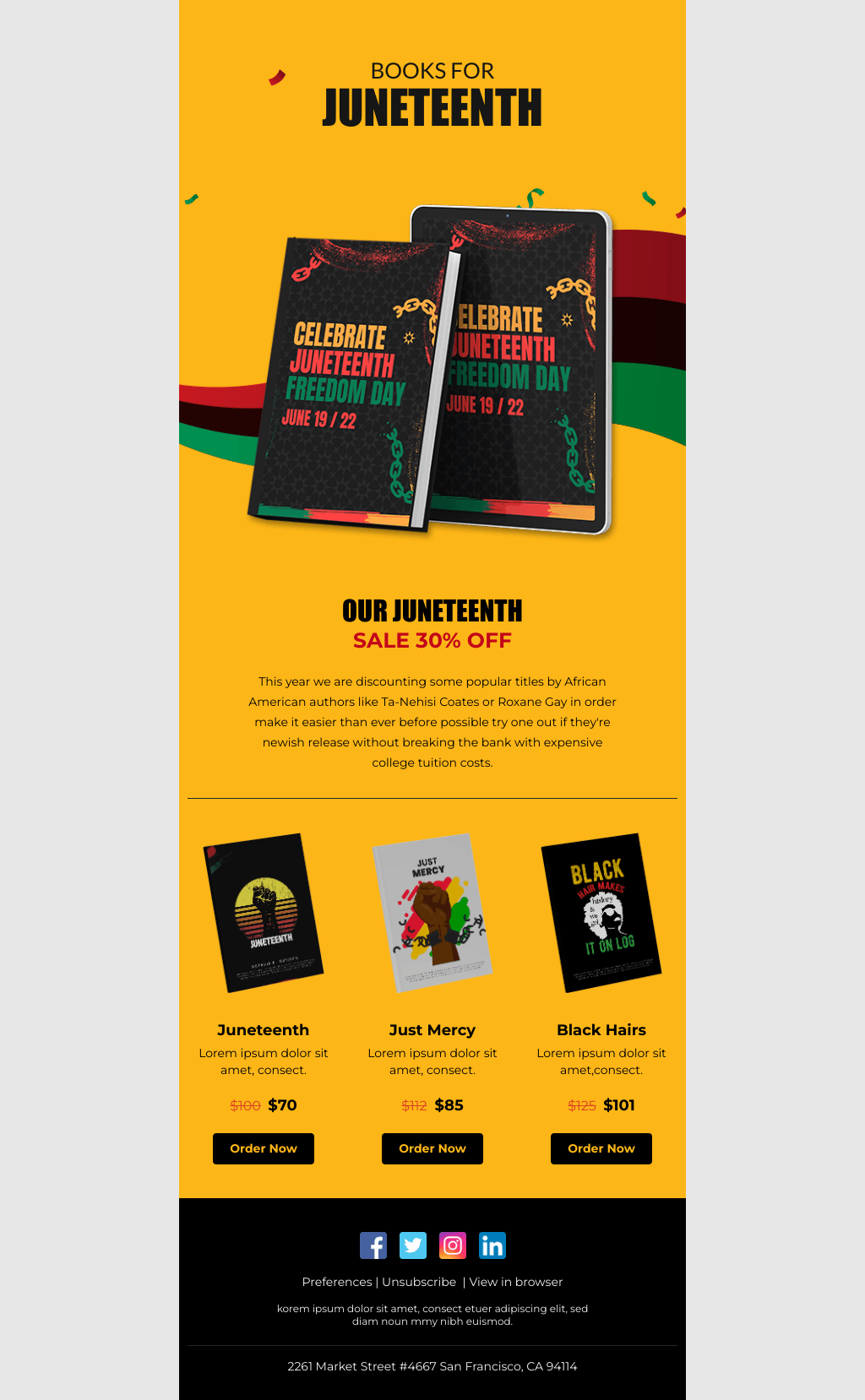 Laravel Mail Template - Juneteenth Special Books Sale