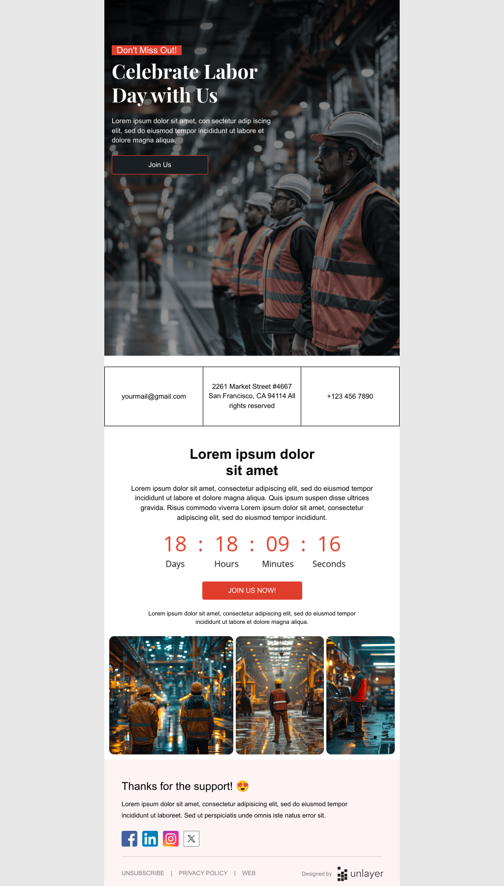 Laravel Mail Template - Labor Day Event