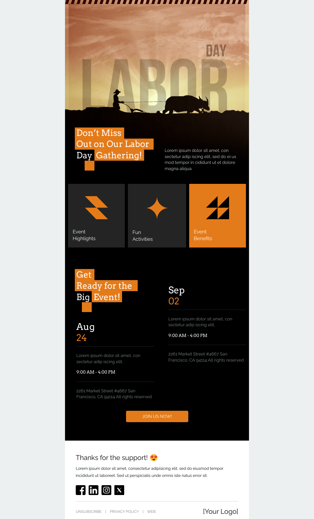Laravel Mail Template - Labor Day Invitation