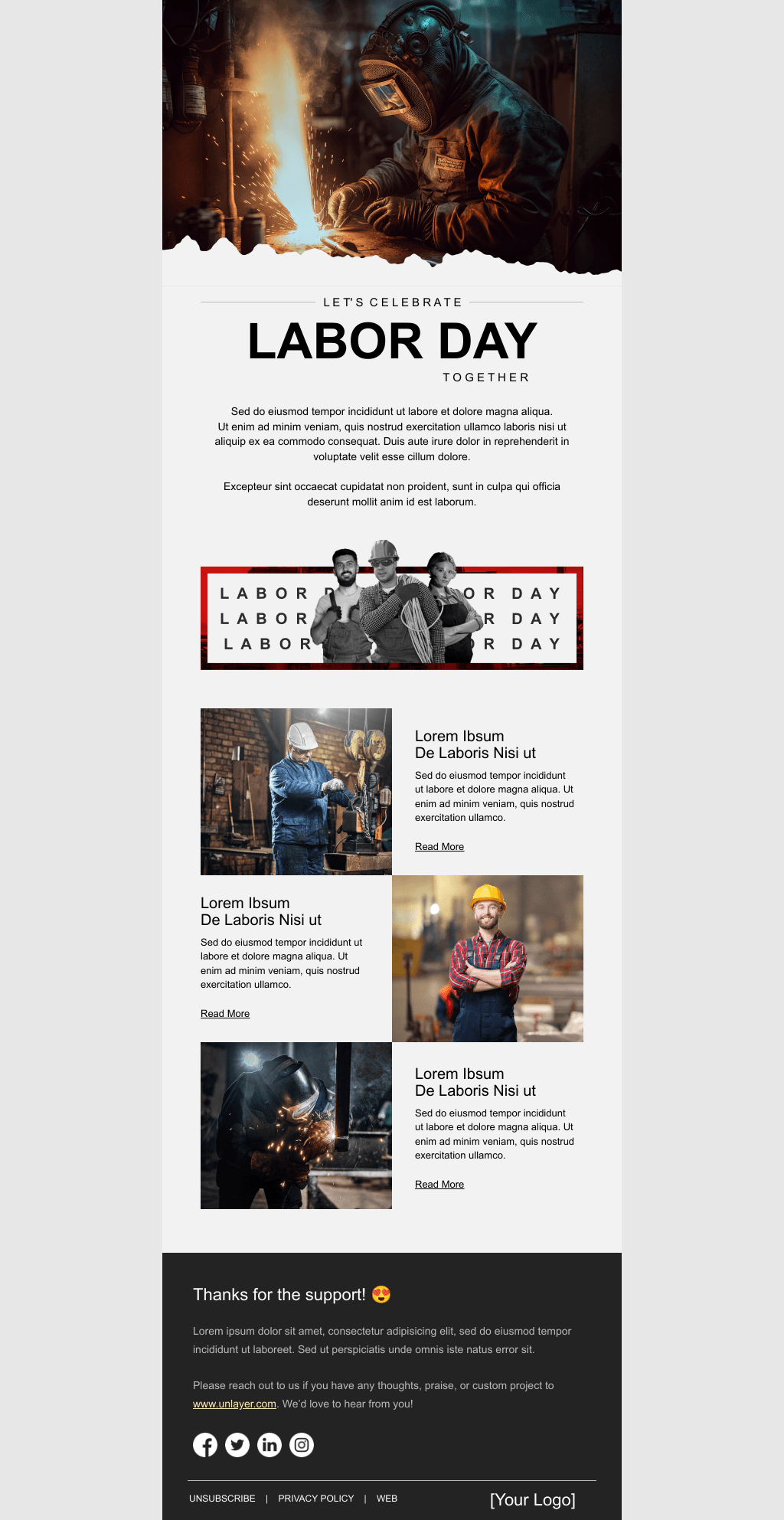 Laravel Mail Template - Labor Day Newsletter