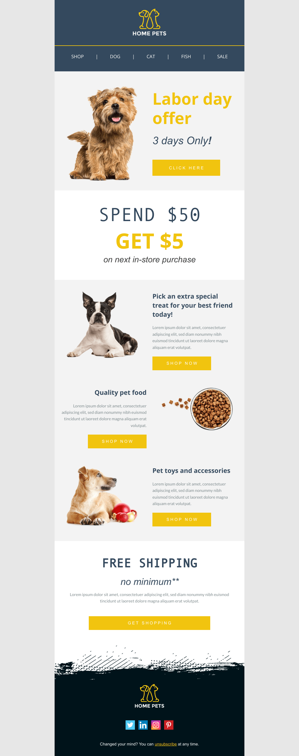 Laravel Mail Template - Labor Day Offer for Pet Shop
