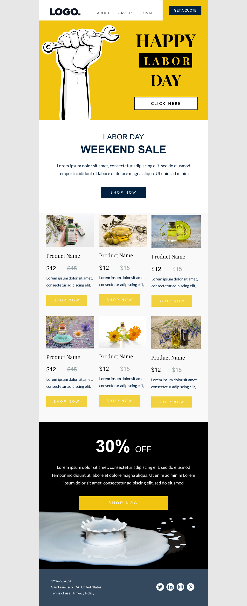 Laravel Mail Template - Labor Day Products Discount