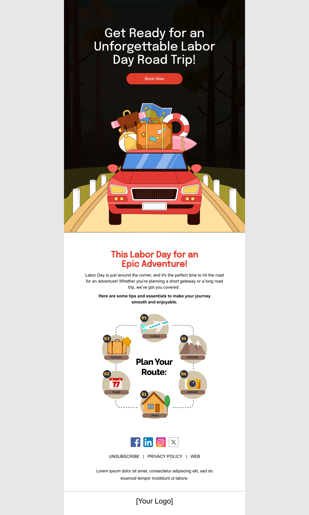 Laravel Mail Template - Labor Day Road Trip