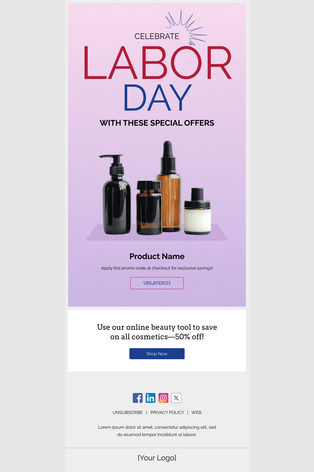 Laravel Mail Template - Labor Day Weekend Sale