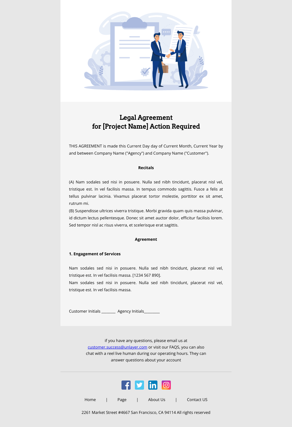 Laravel Mail Template - Legal Agreement