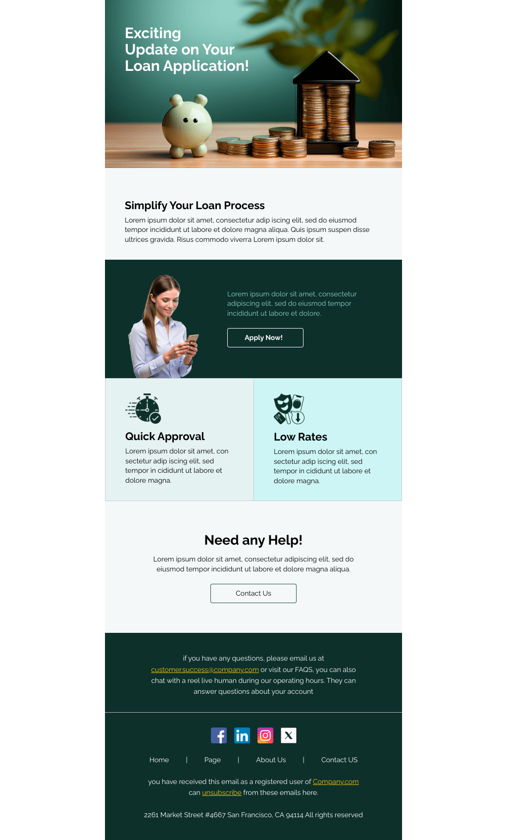 Laravel Mail Template - Loan Application Updates