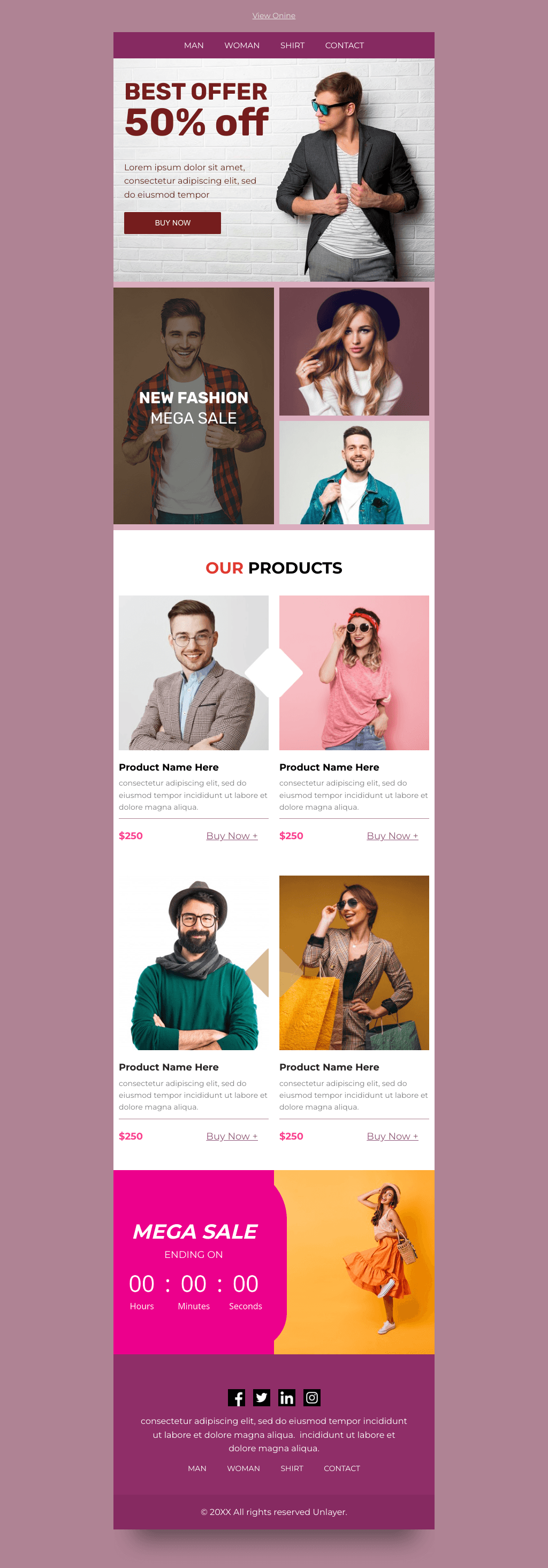 Laravel Mail Template - Local clothing store promotion