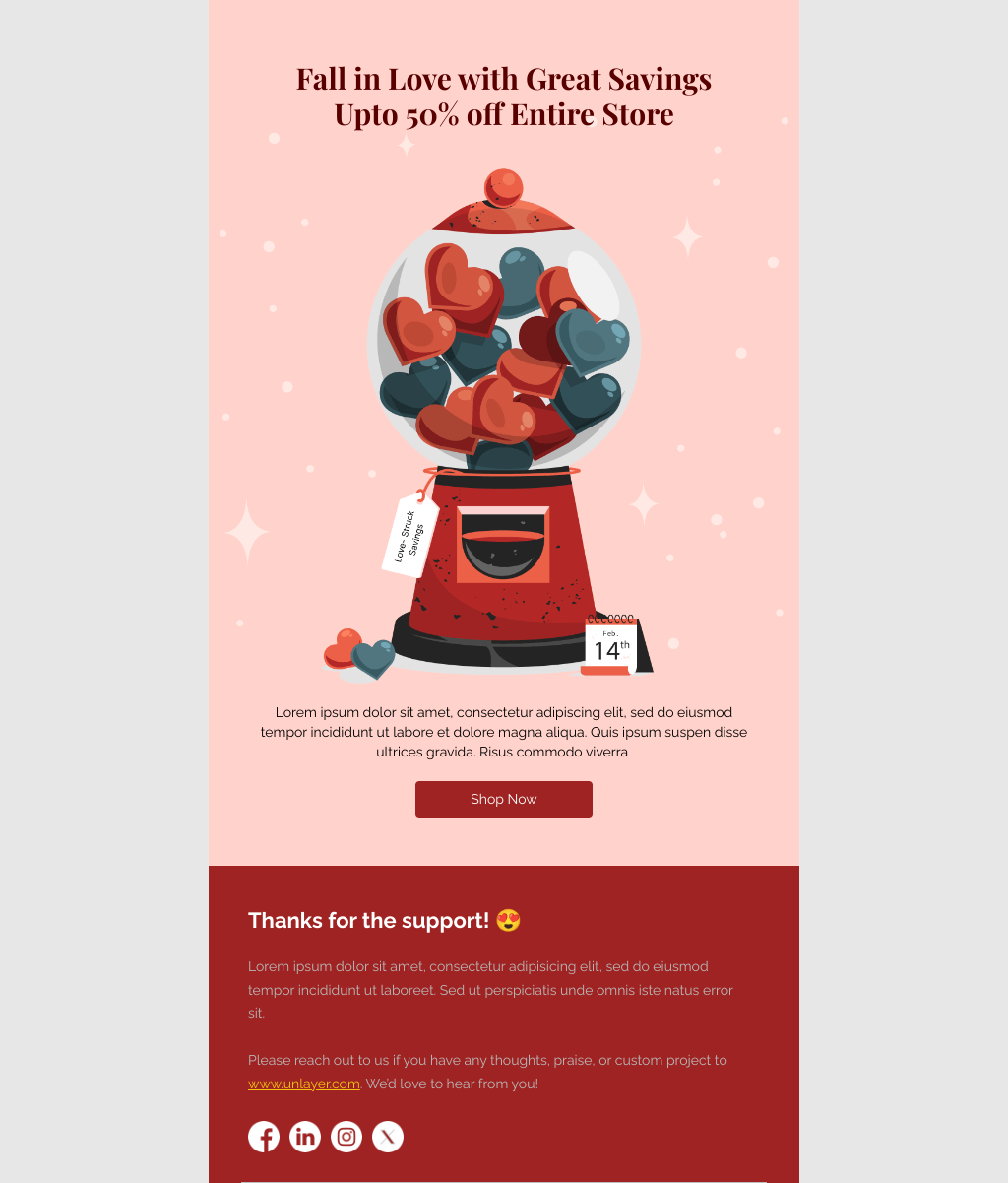 Laravel Mail Template - Love- Struck Savings