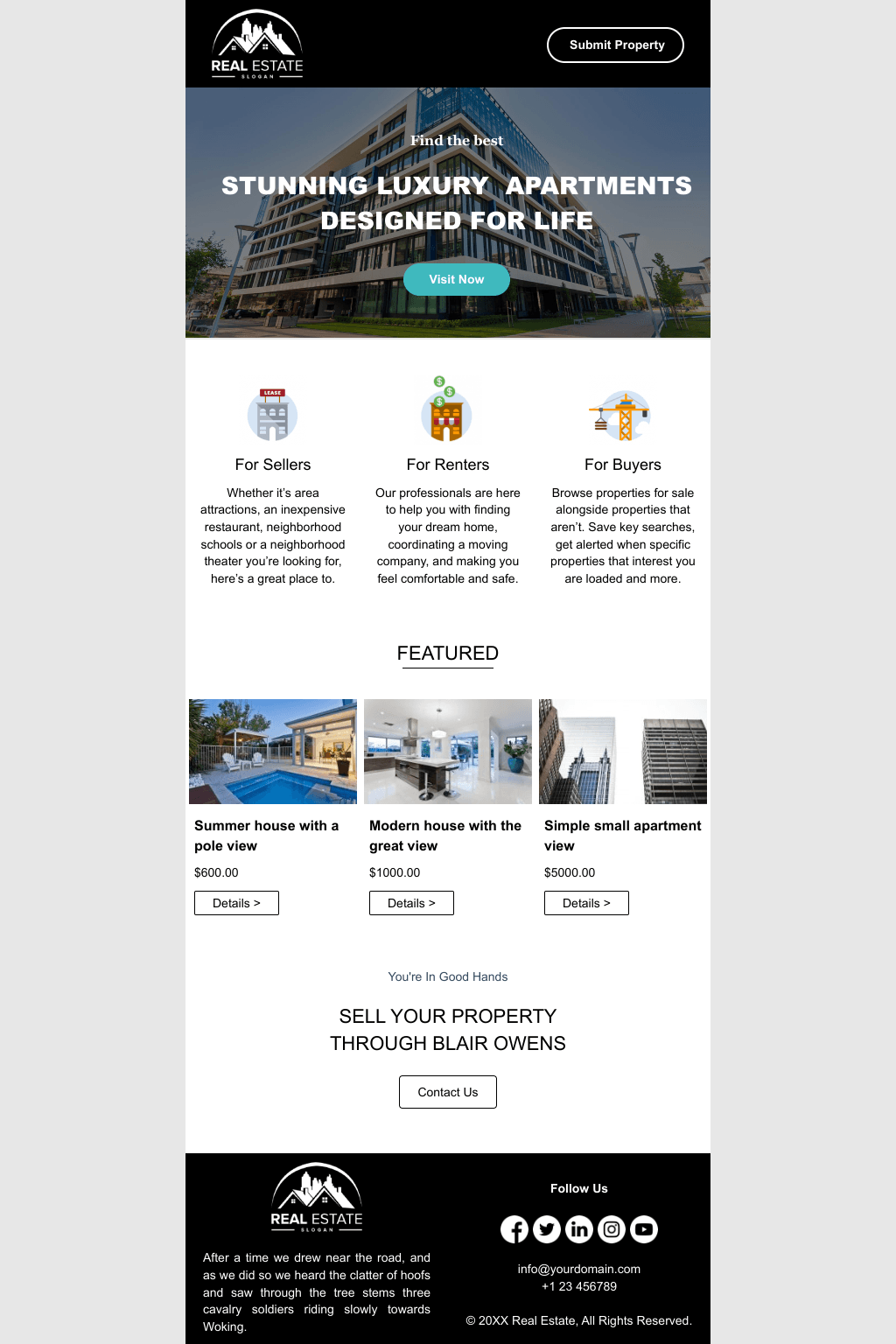 Laravel Mail Template - Luxury Apartments 