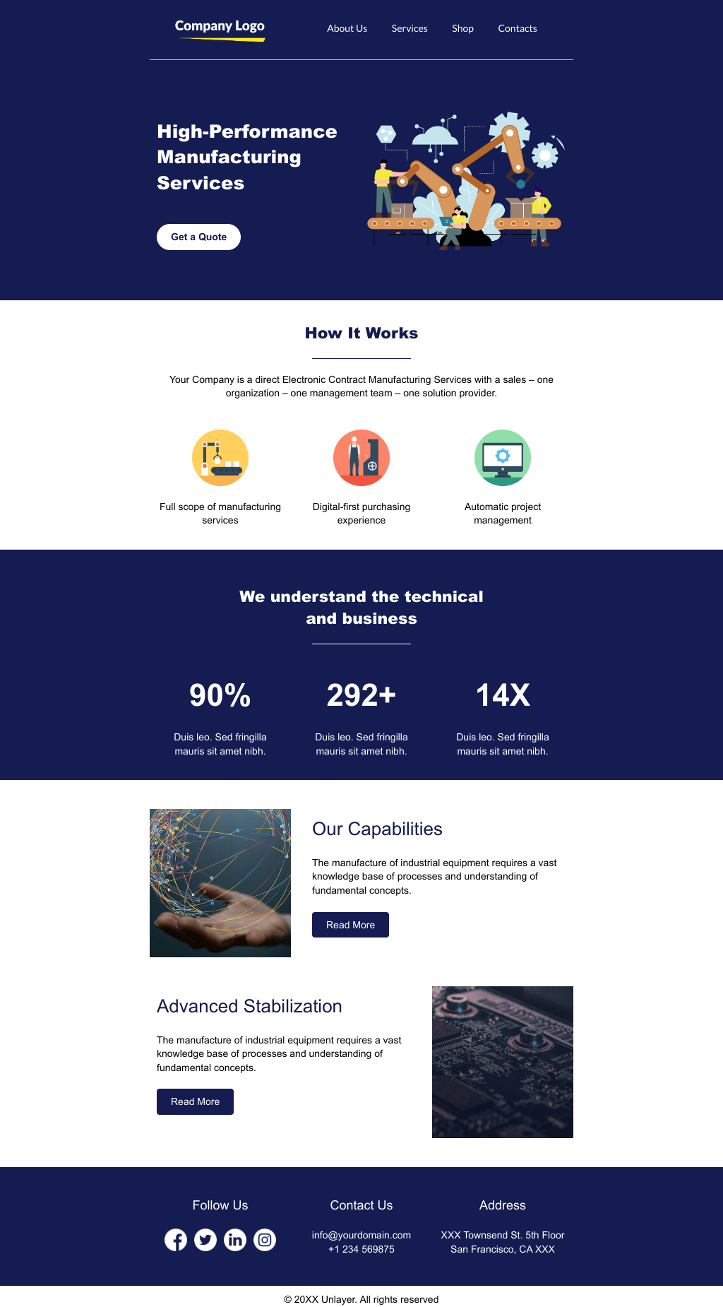 Laravel Mail Template - Manufacturing Services