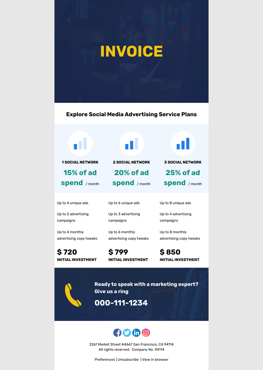 Laravel Mail Template - Marketing Agency Invoice