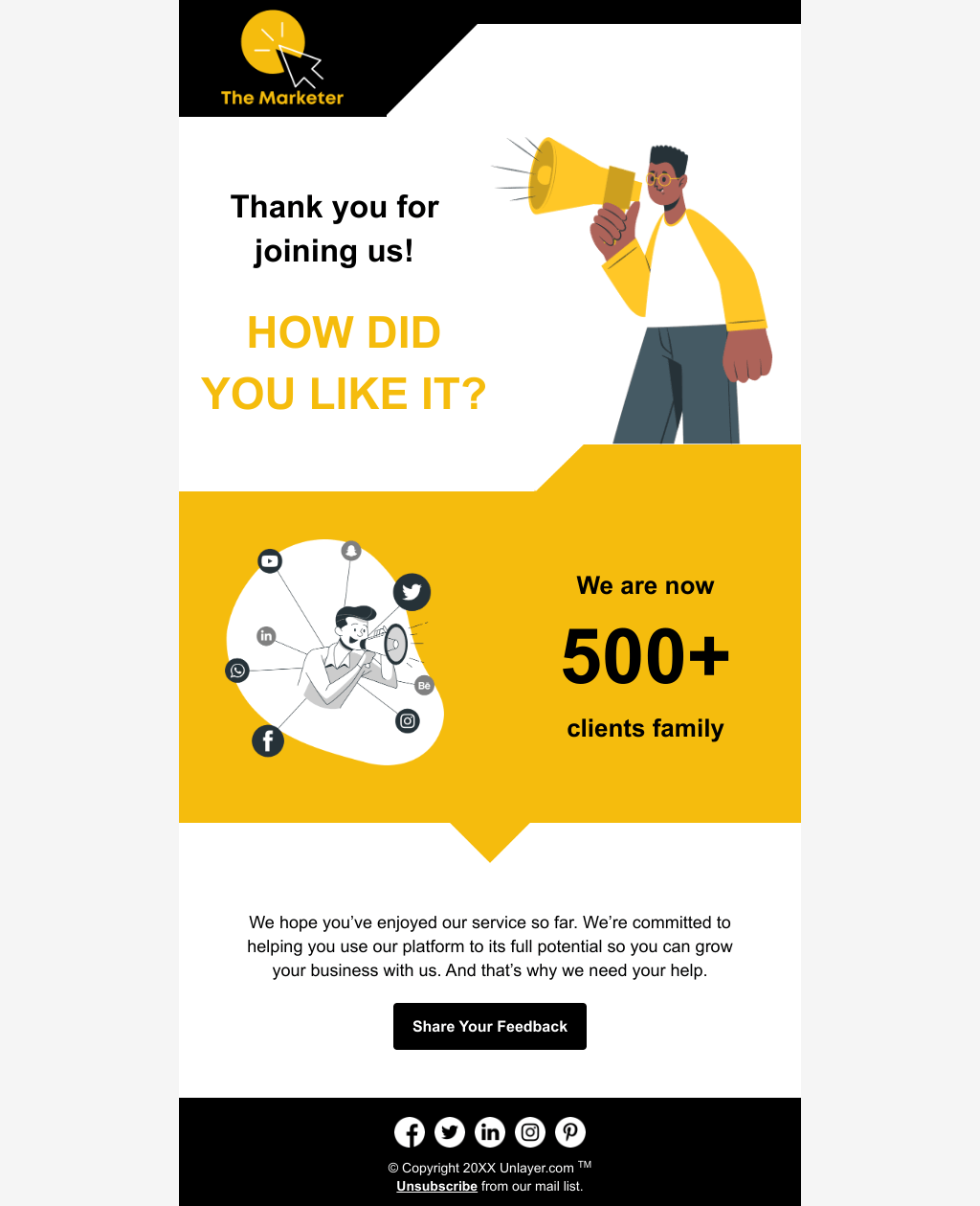 Laravel Mail Template - Marketing Client Feedback