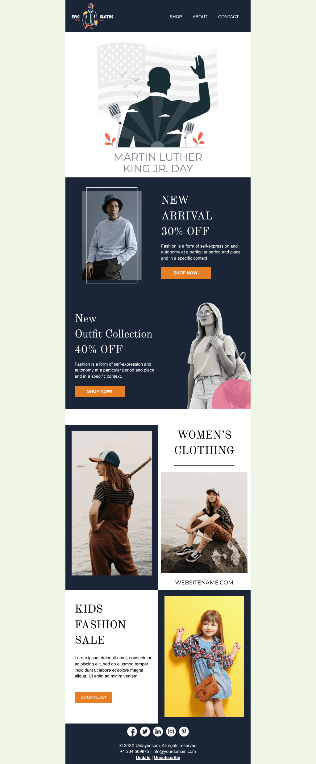 Laravel Mail Template - Martin Luther King Jr. Day Clothes Sale