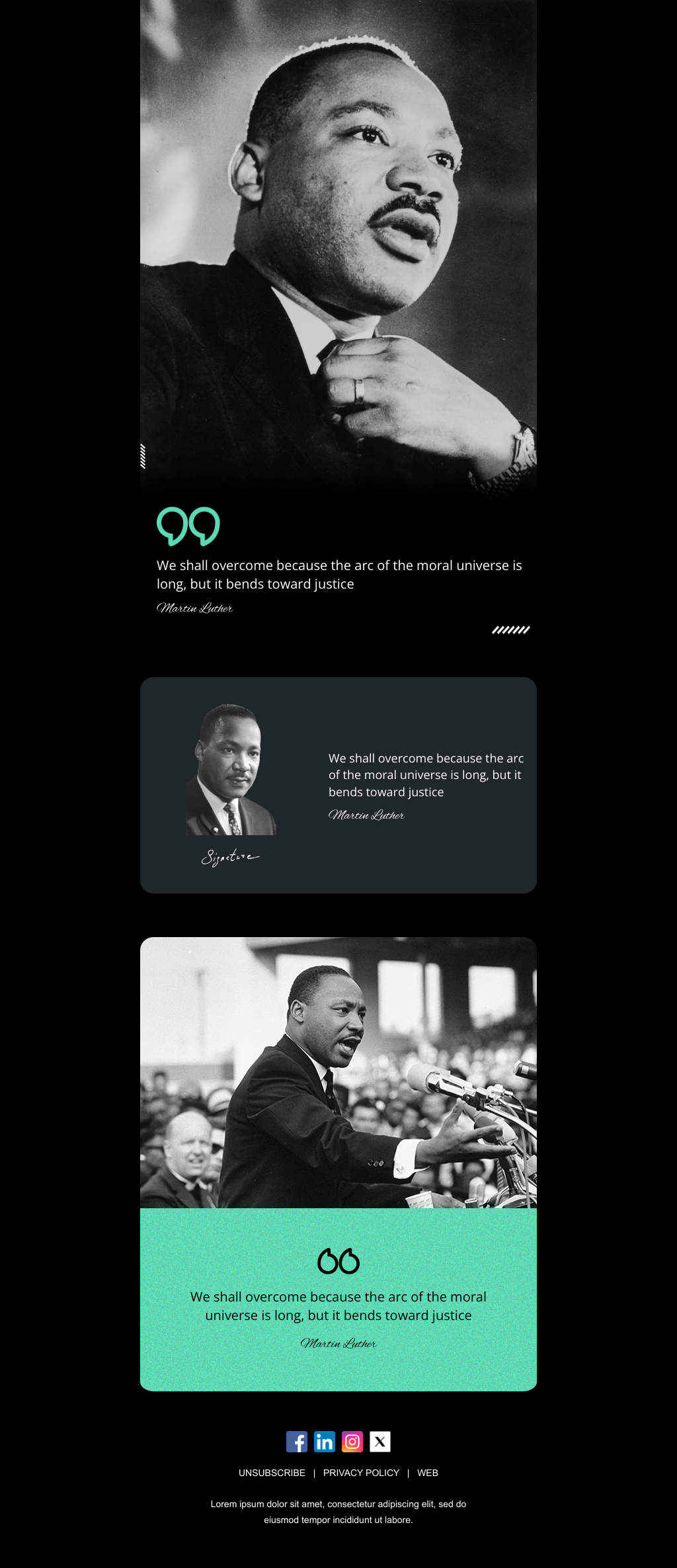 Laravel Mail Template - Martin Luther King Jr. Day Quotes