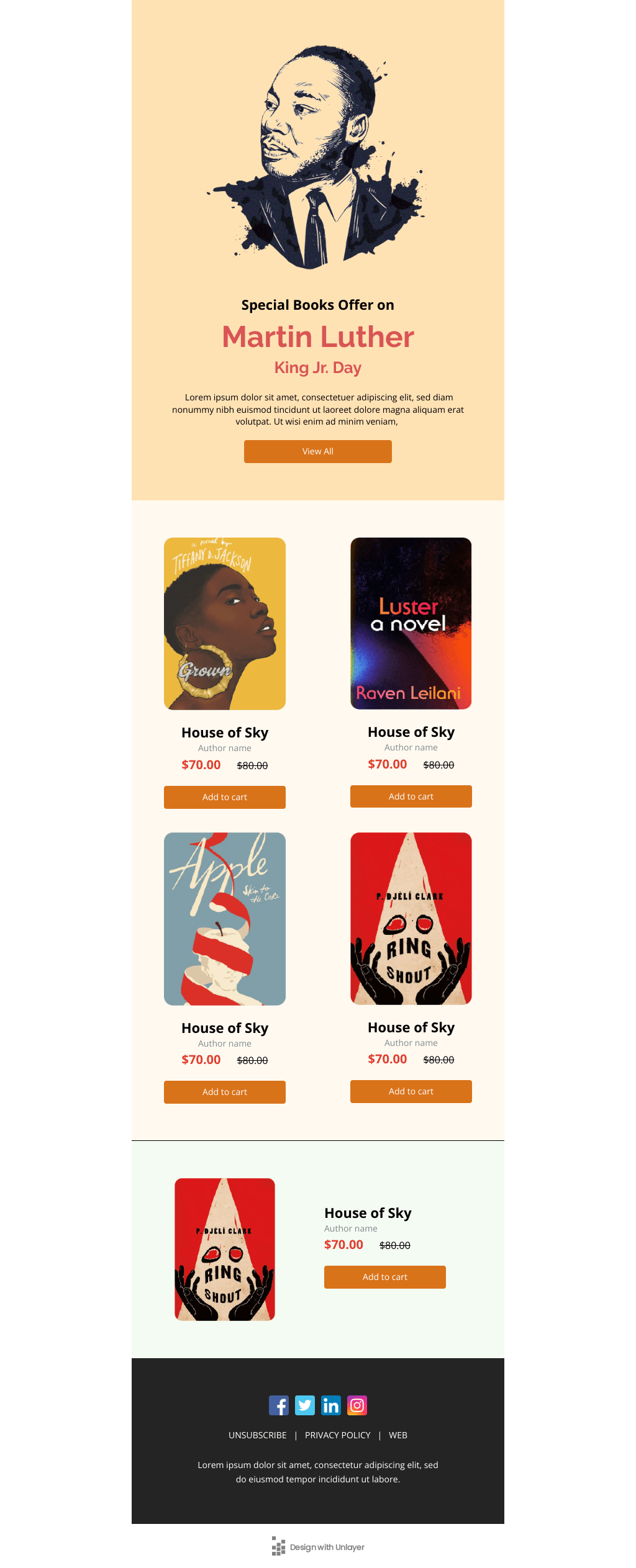 Laravel Mail Template - Martin Luther King Jr. Day Special Books Sale