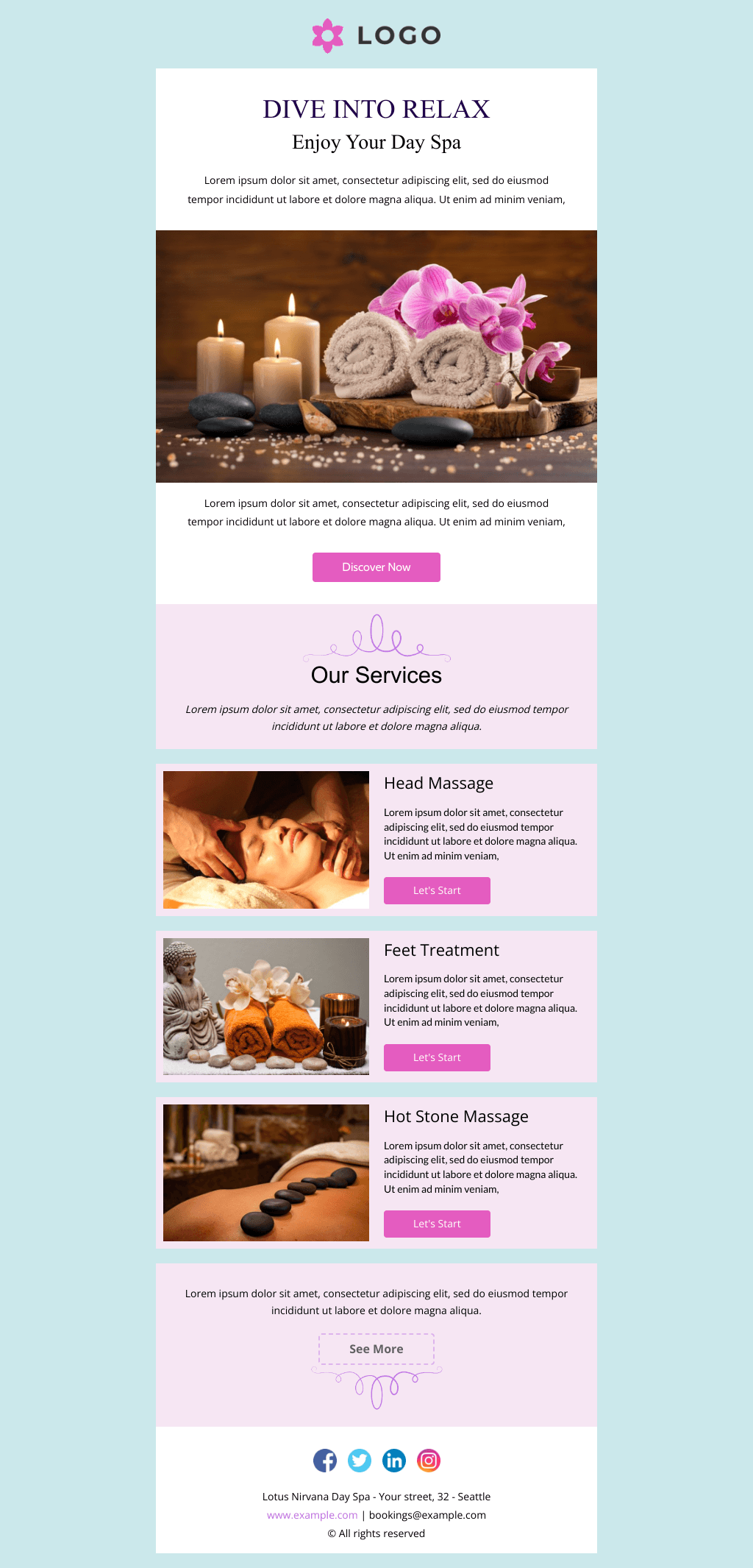 Laravel Mail Template - Massage Spa