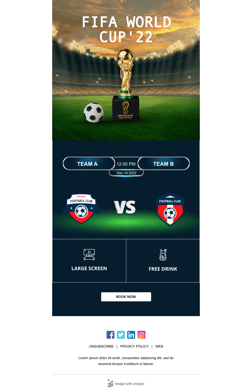 Laravel Mail Template - Match Day