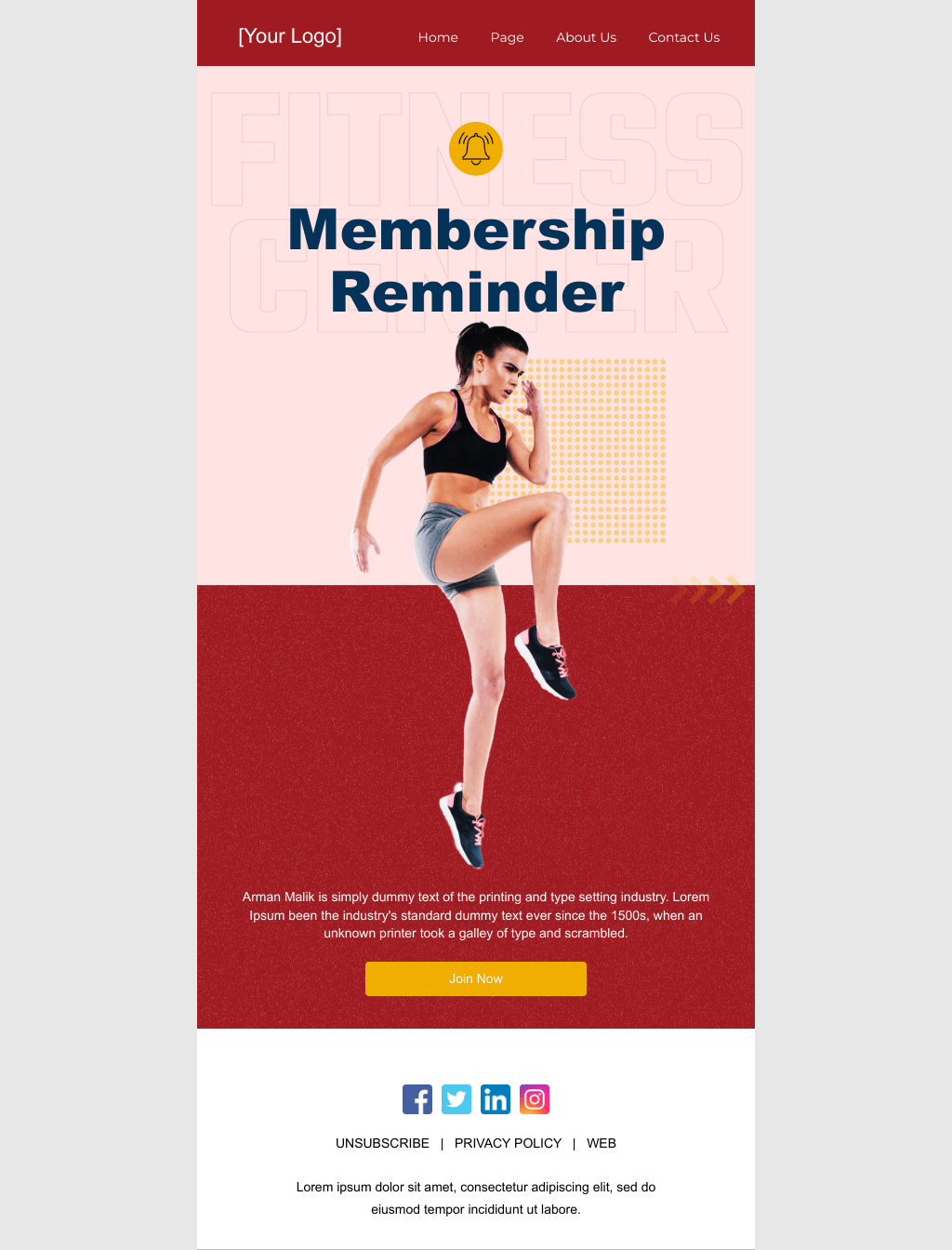 Laravel Mail Template - Membership Reminder