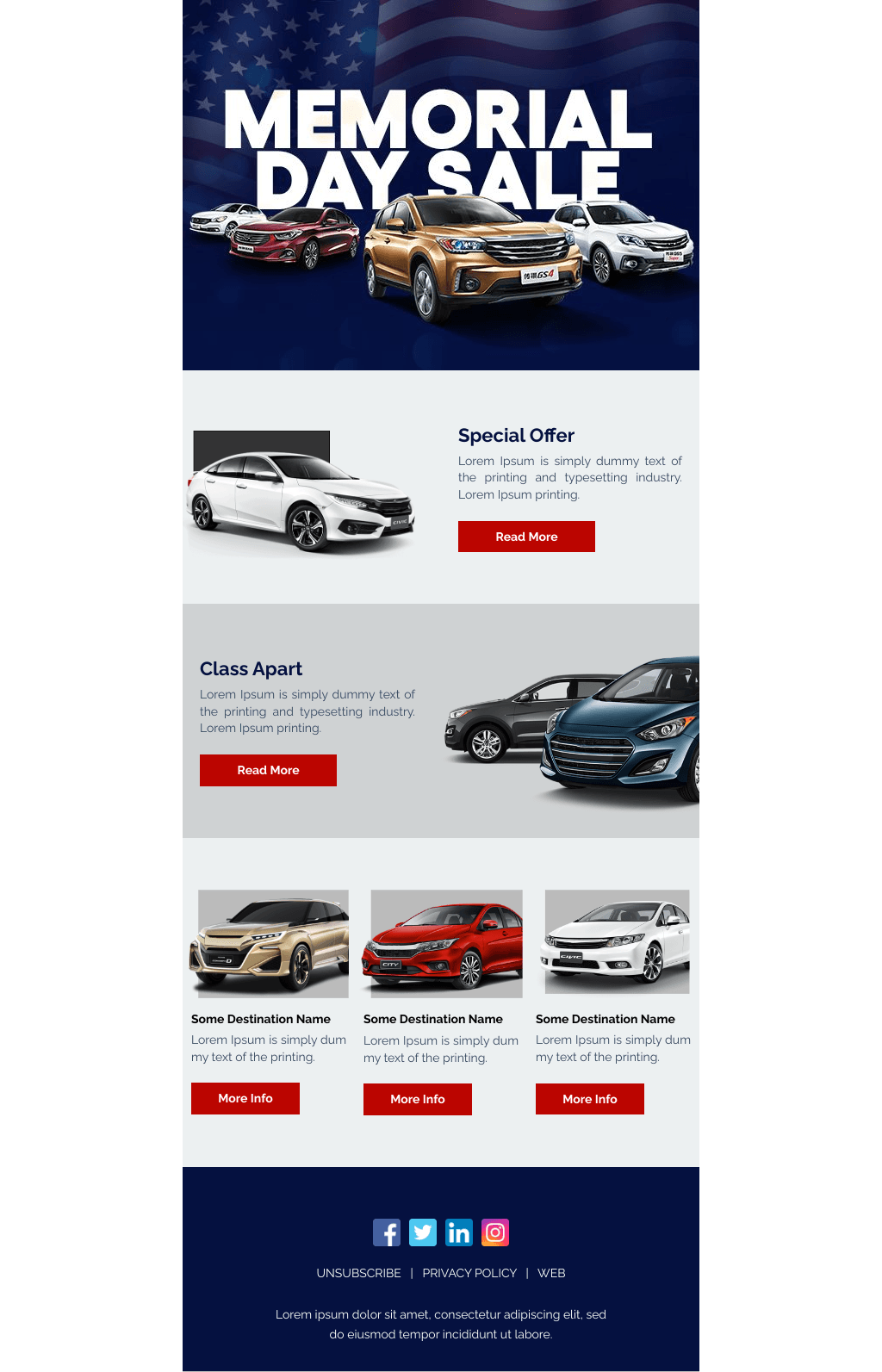 Laravel Mail Template - Memorial Day Sale