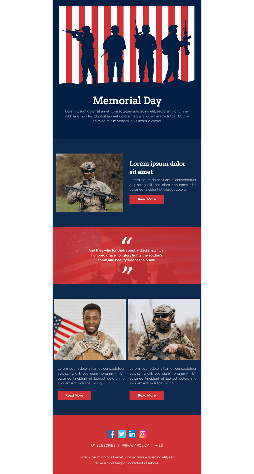 Laravel Mail Template - Memorial Day Stories
