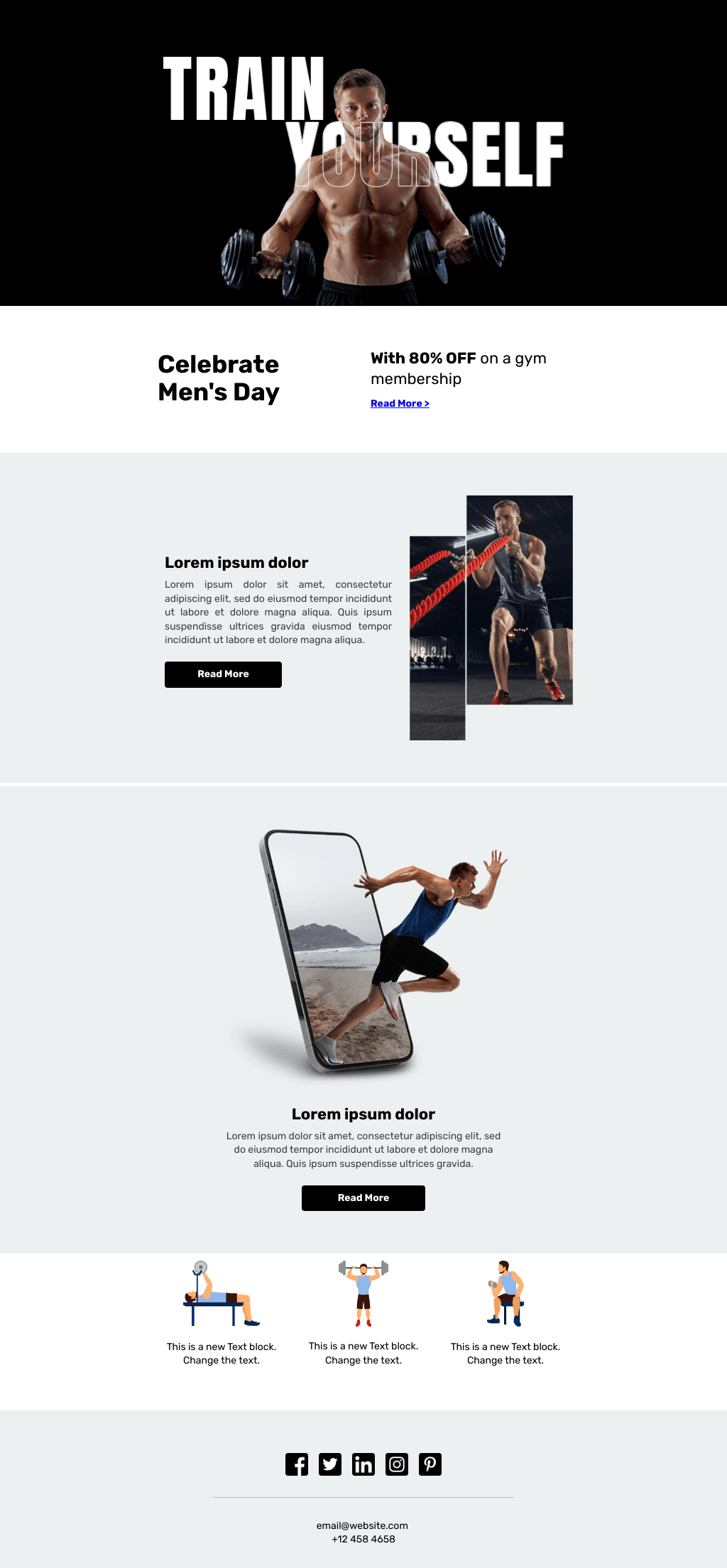 Laravel Mail Template - Men's Day Discounts on Gym