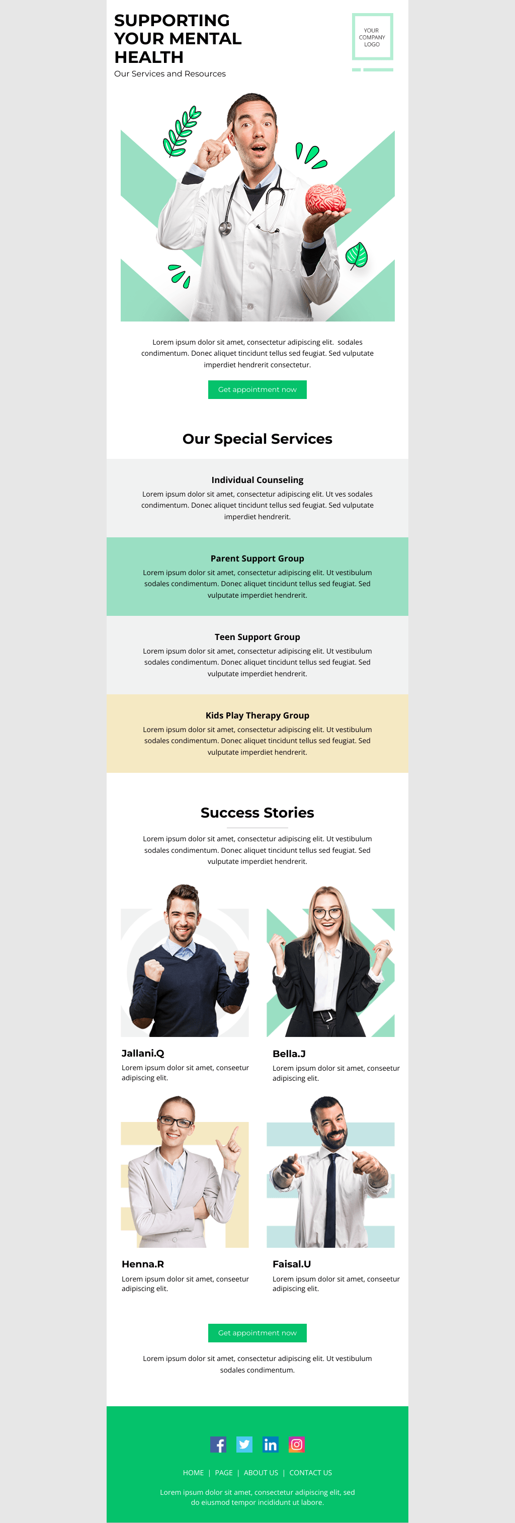 Laravel Mail Template - Mental Health Services