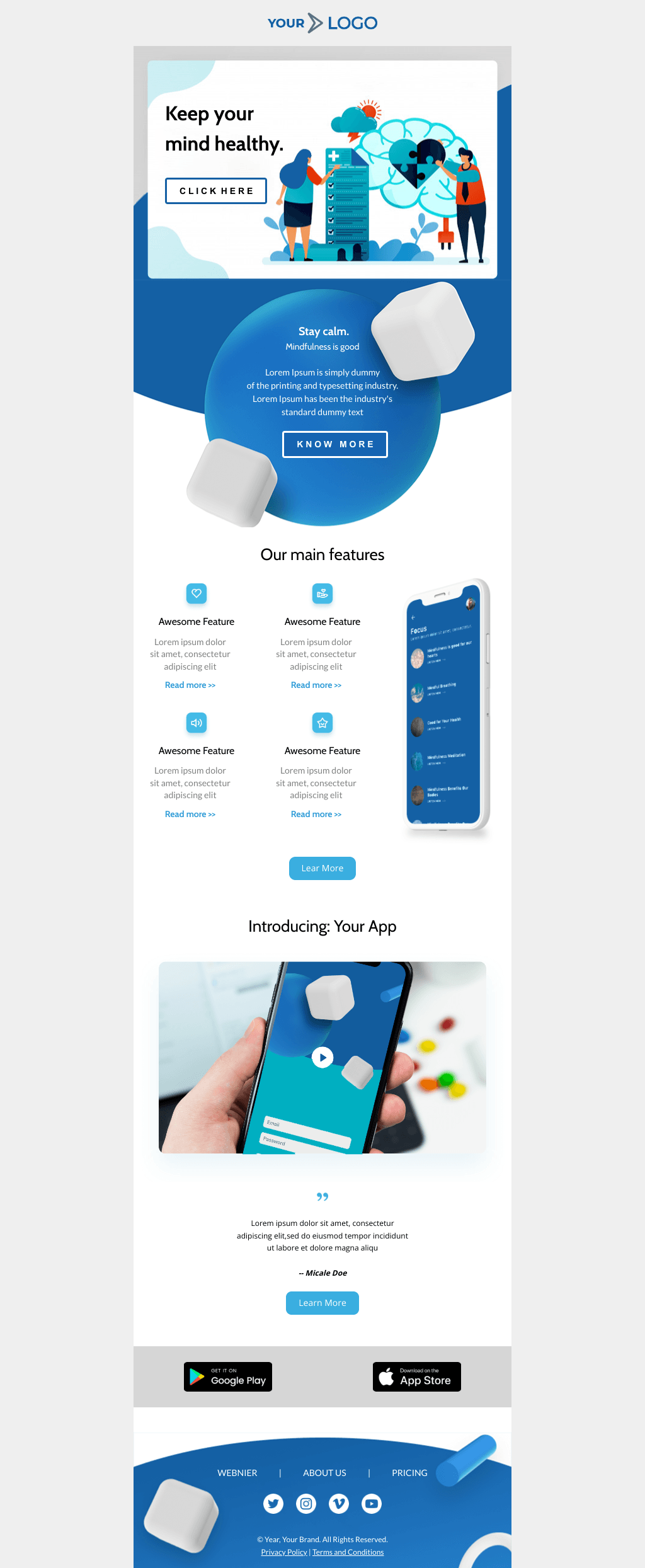 Laravel Mail Template - Mindfulness App