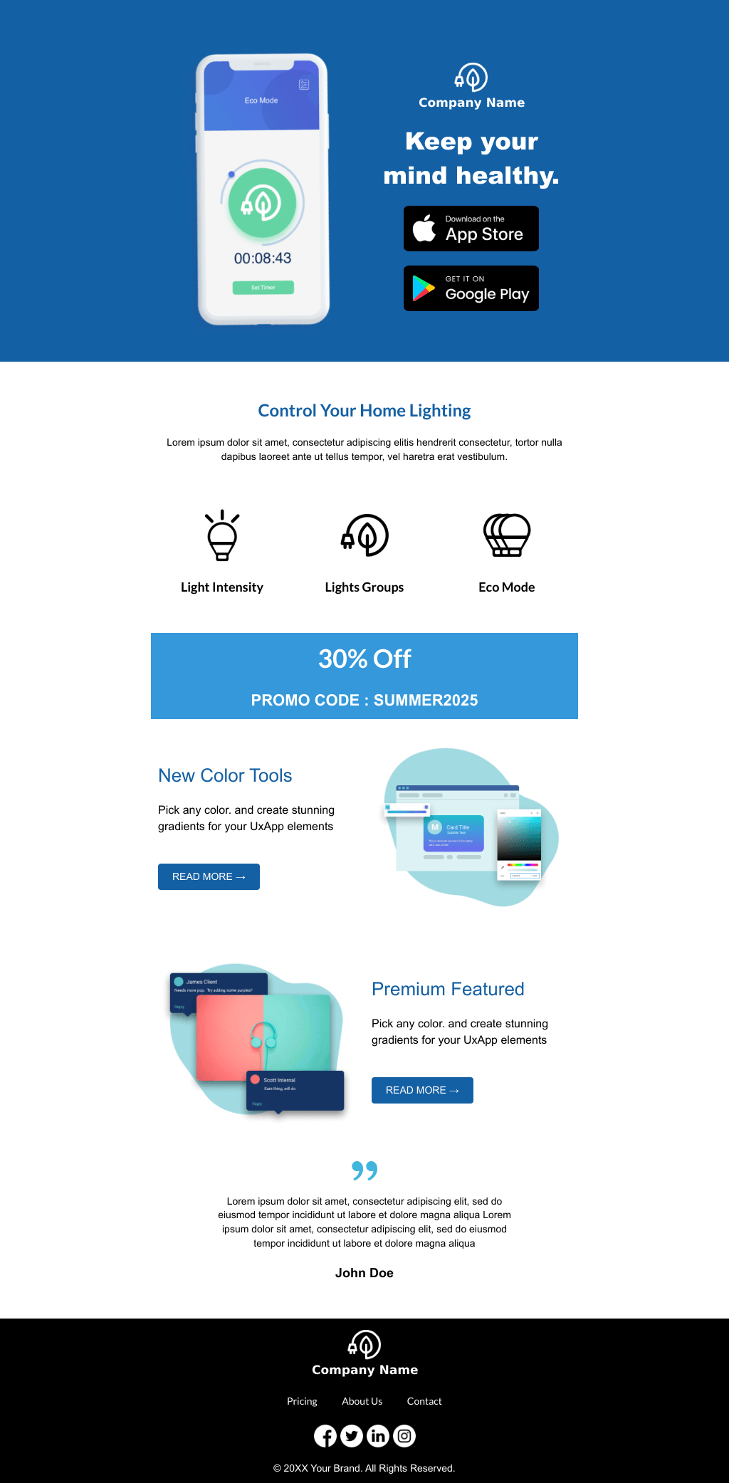 Laravel Mail Template - Mobile App Promotion