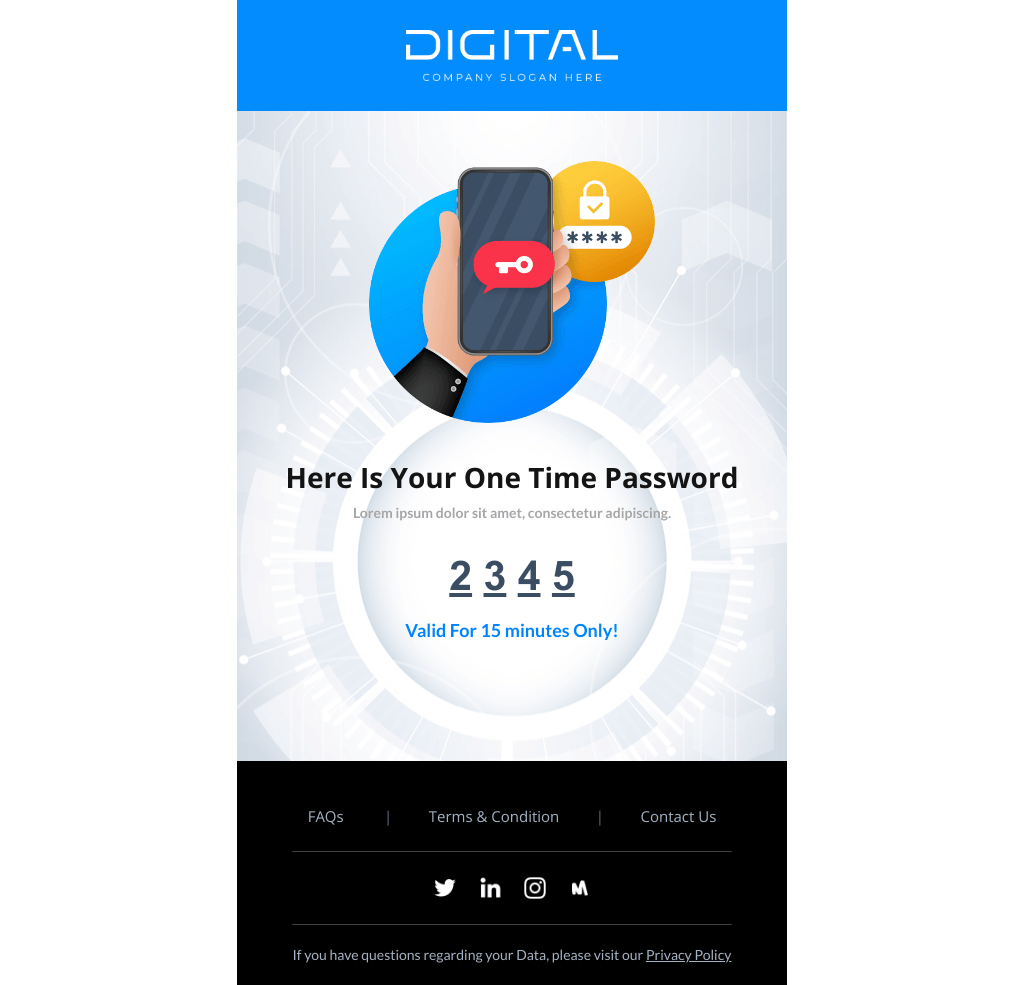 Laravel Mail Template - Mobile OTP Verification